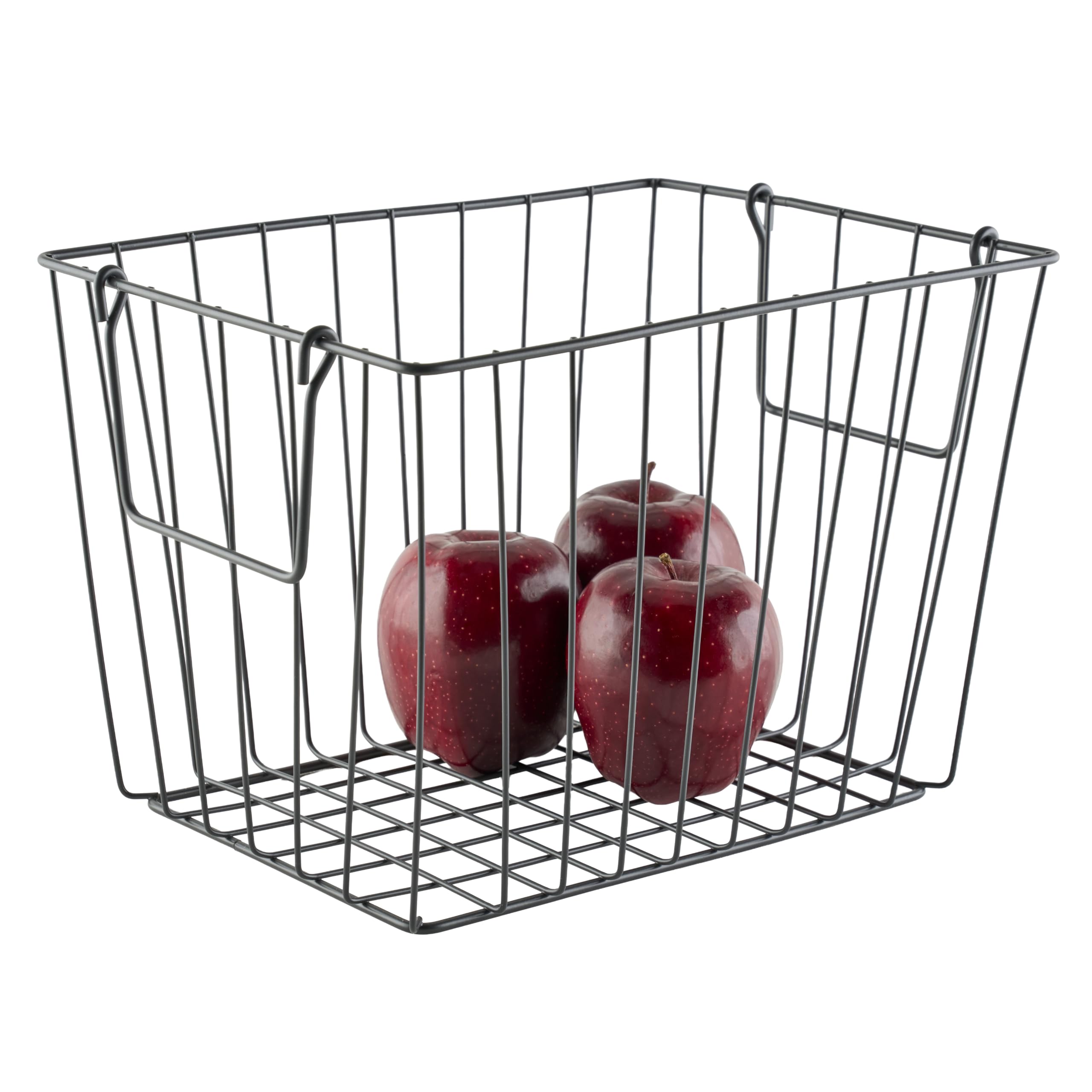 G.E.T. WB-315-MG Heavy Duty Iron Wire Utility Storage Basket/Bin with Handles, 11 x 8 x 8