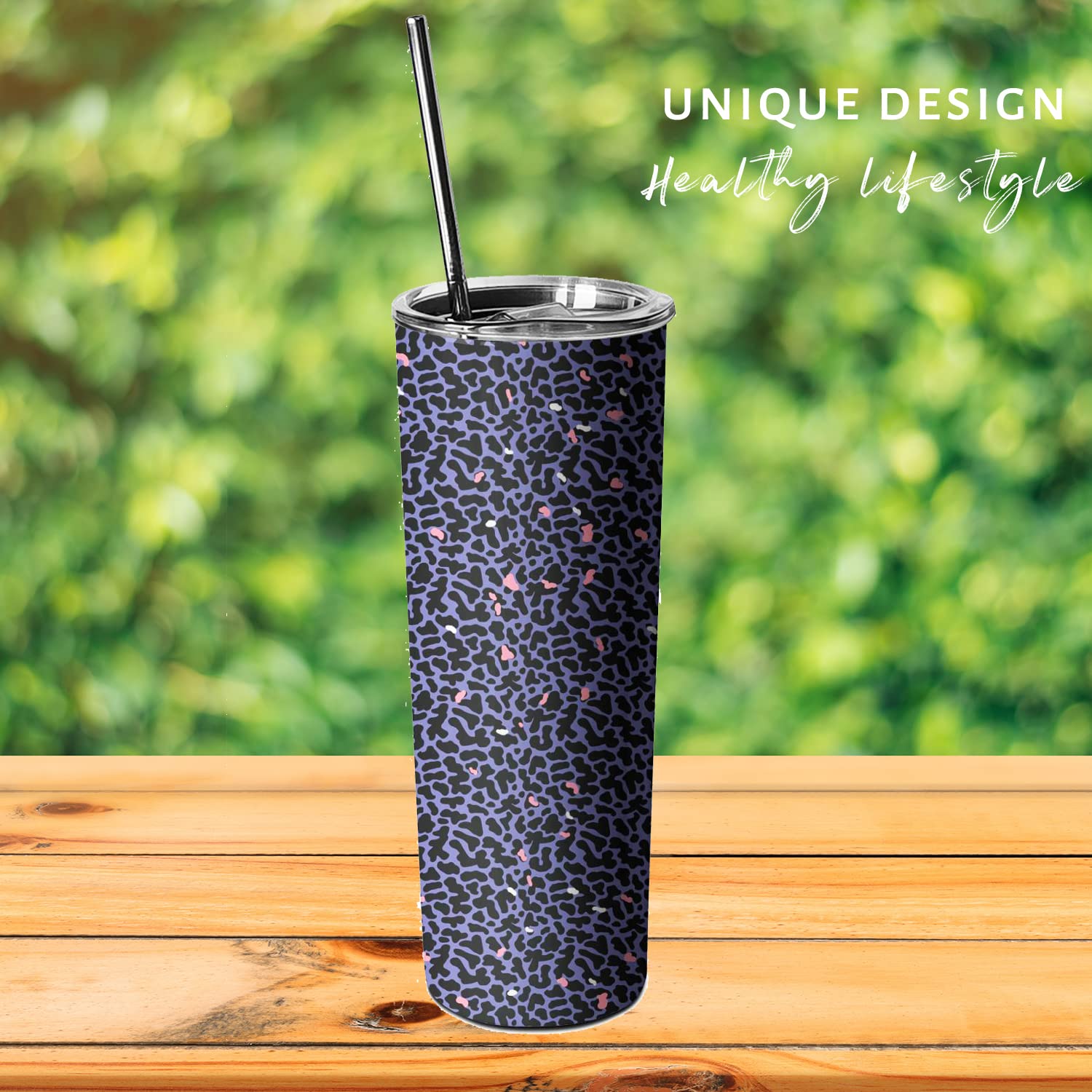 Leopard Tumbler, Tumbler With Lid And Straw-Leopard, Cheetah Print-Stainless Steel Insulated-Skinny Tumbler For Women Mom Girls