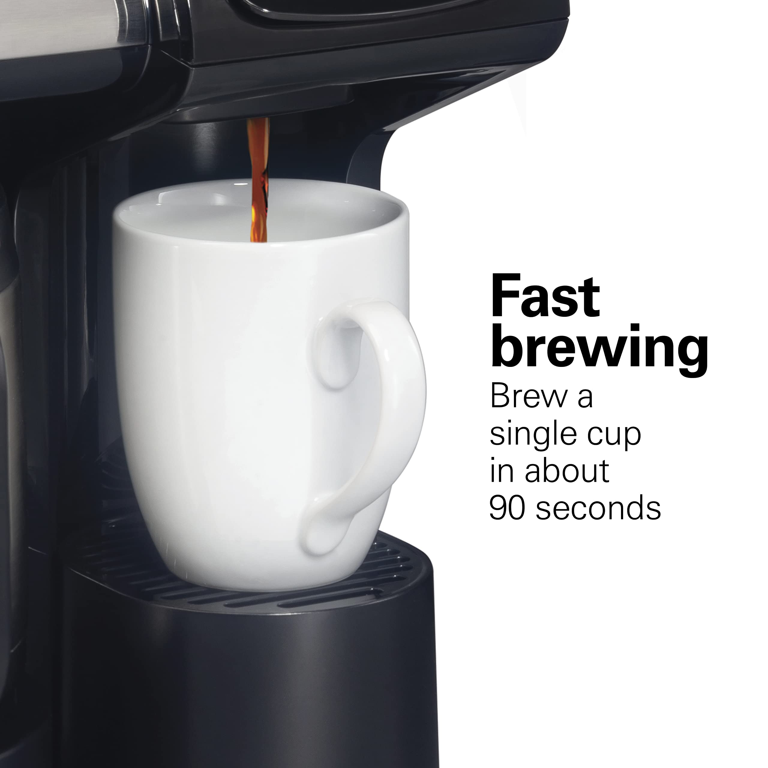 Hamilton Beach FlexBrew Trio Coffee Maker, 12-Cup Thermal Pot, Black & Stainless, K-Cup Pod & Ground Compatible, Model 49920