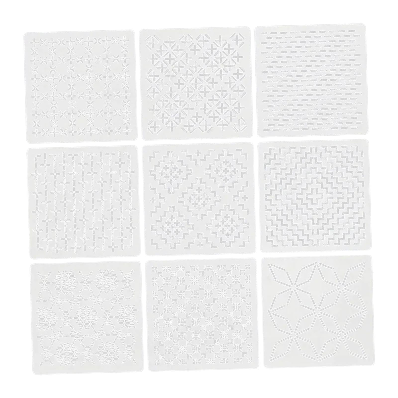 Ecomistiq 9 Pieces Sashiko Stencil Kit Diy Craft Sewing Embroidery Pattern StabilizersCrafts  Needlecrafts & Yarn  Embroidery