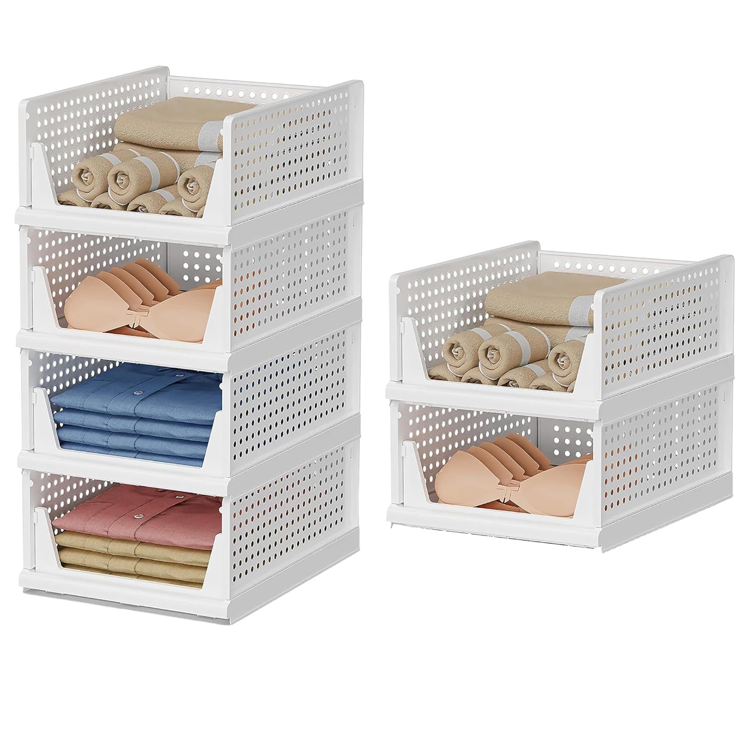 Leaffybezz Clothes Organizer For Wardrobe,Wardrobe Organiser For Clothes,Cupboard Organizer For Clothes,Foldable & Stackable Clo