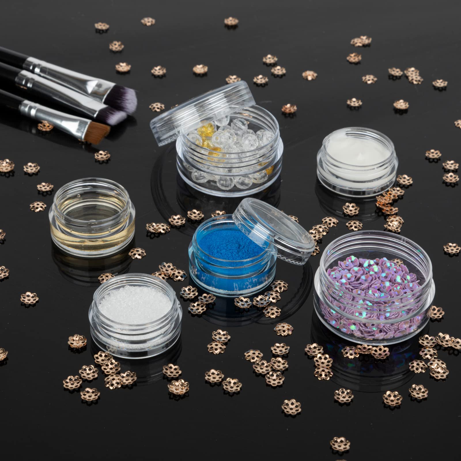 Zejia Sample Containers, Tiny Sample Jars With Lids, 5 Gram Cosmetic Containers With Lids, Clear Lip Balm Containers (25 Pieces)