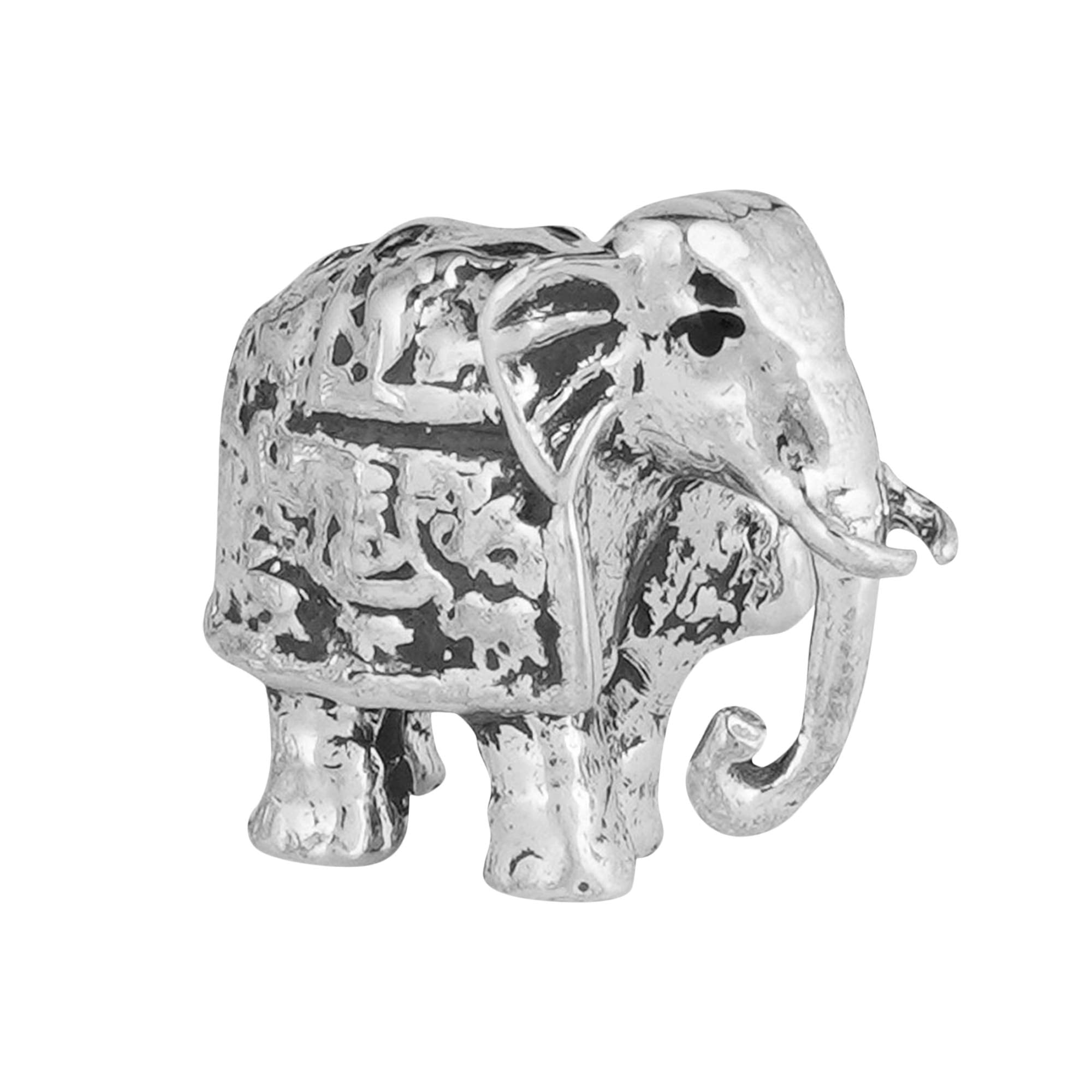 Dhruvs Collection 925 Pure Silver Solid Elephant In Oxidized Finish For Home Temple, Divine God Idol For Pooja Room, Laxmi Ganes