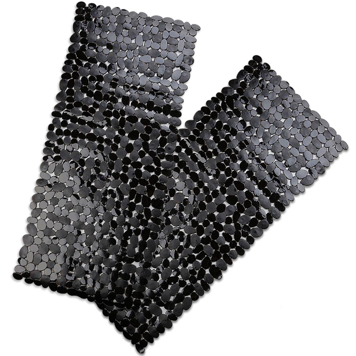 Songziming Bathtub Mat Non Slip 2 Pack, 35 X 16 Inches Pebble Shower Mat With Suction Cups And Drain Holes, Bath Mat For Shower,