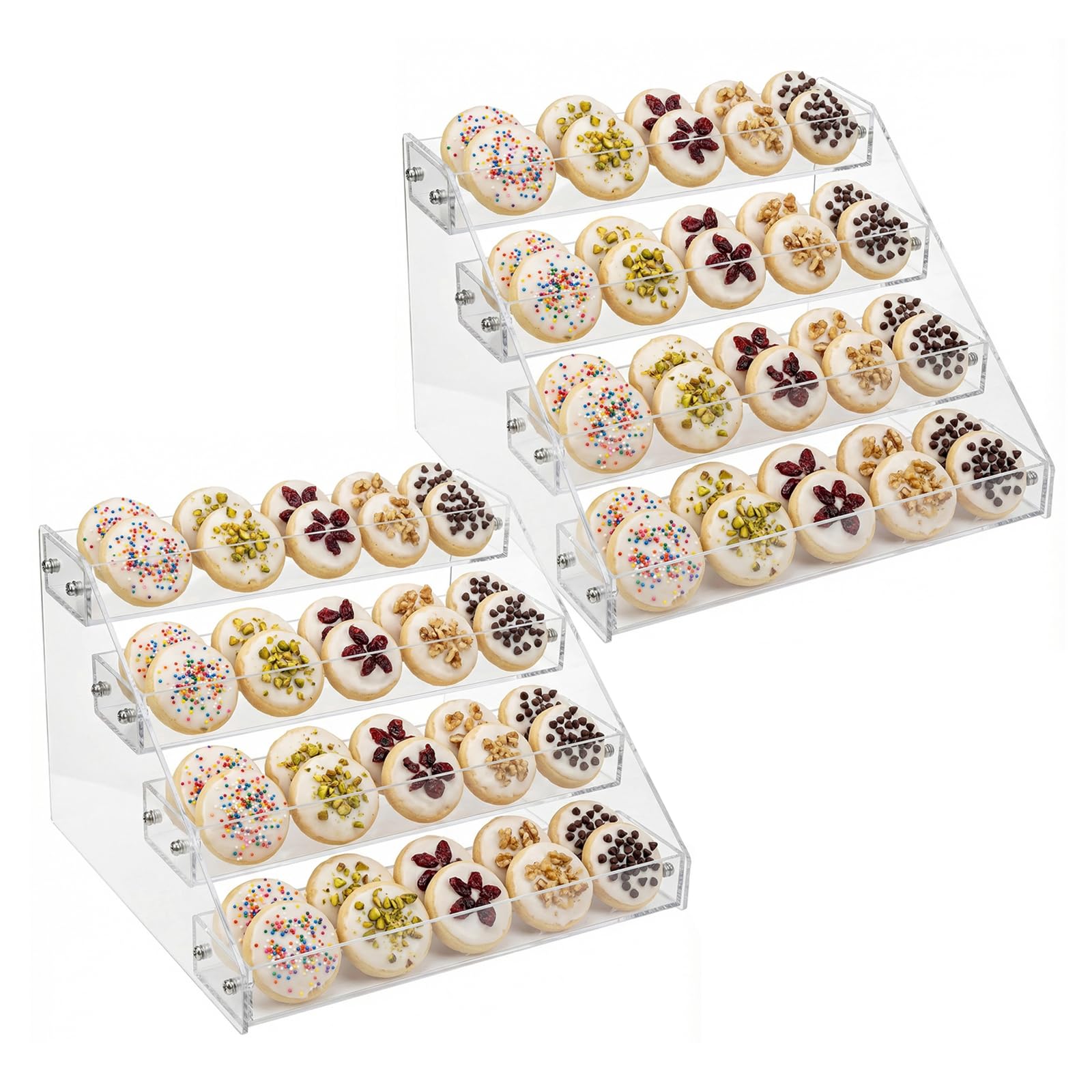 2 Pack Cookie Display Stand for Cookies Display, Suitable for Bakers & Vendors, Parties, Craft Fairs and Market Booths, 4 Tier C
