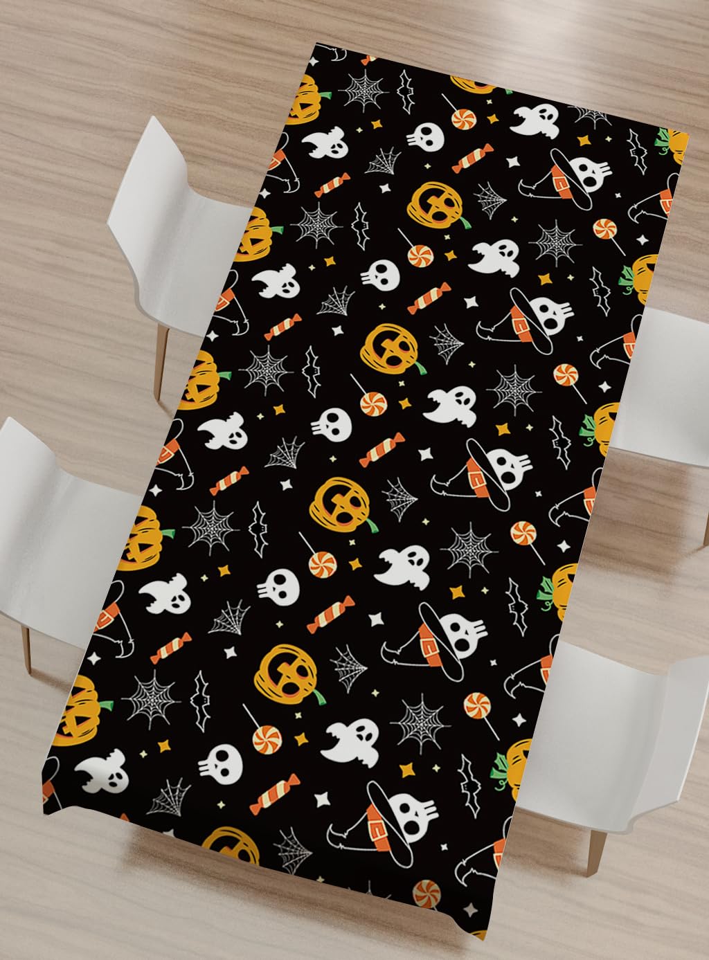 Amocytec 2Pack Halloween Plastic Tablecloths Christmas Plastic Table Covers Cloths BBQ Picnic Halloween Party Oil-Proof Waterpro