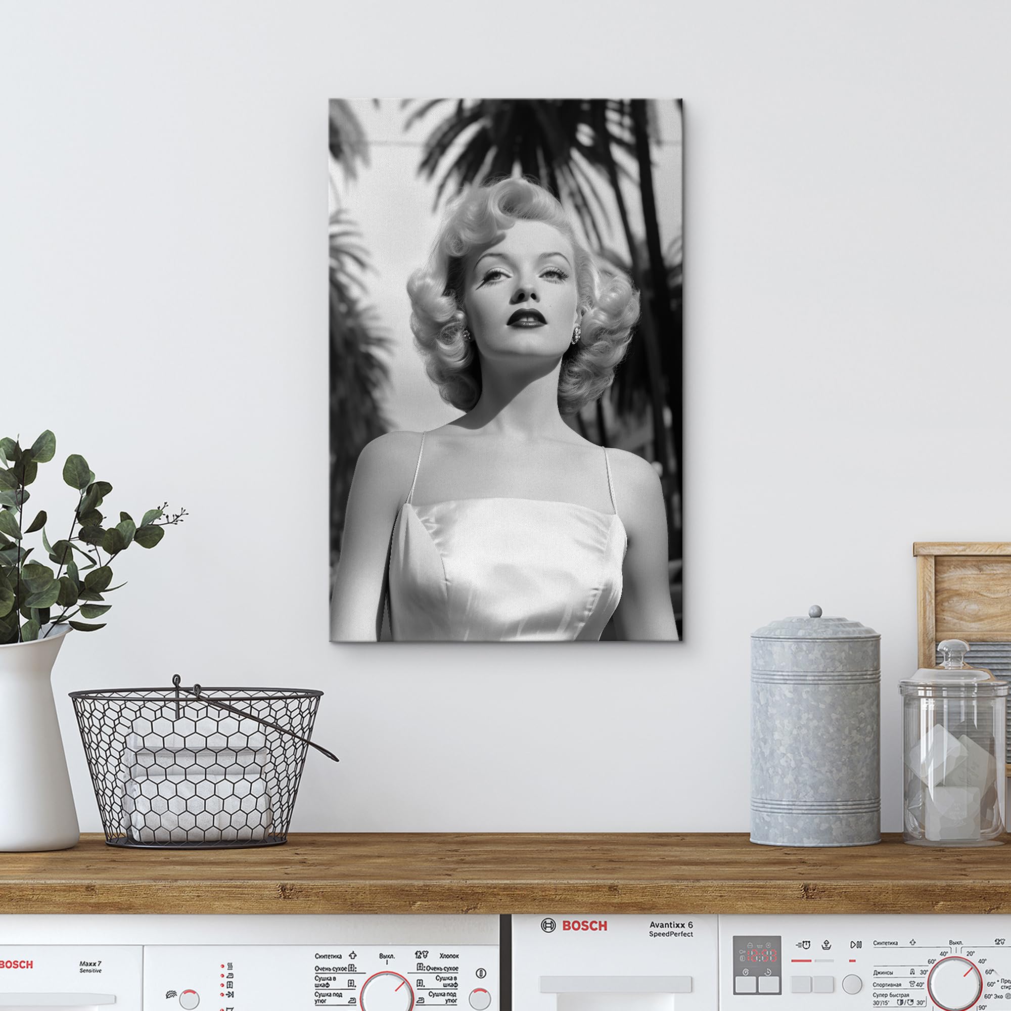 Wall26 Canvas Print Wall Art Marilyn Monroe Black & White Classic Portrait Celebrities Pop Culture Photography Realism Vintage R