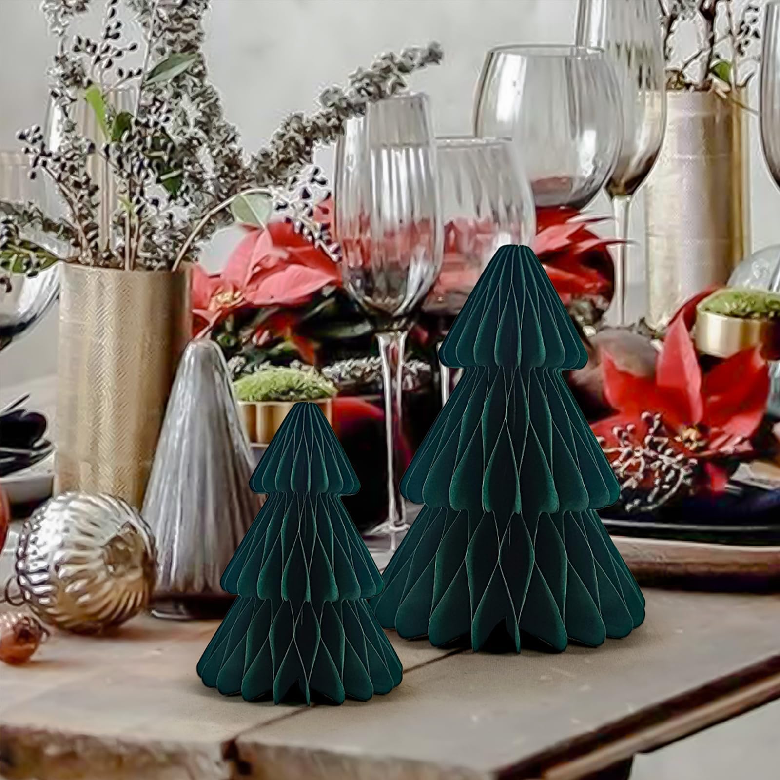 Decorative Folding Paper Christmas Tree Ornaments (7inchx2pcs)