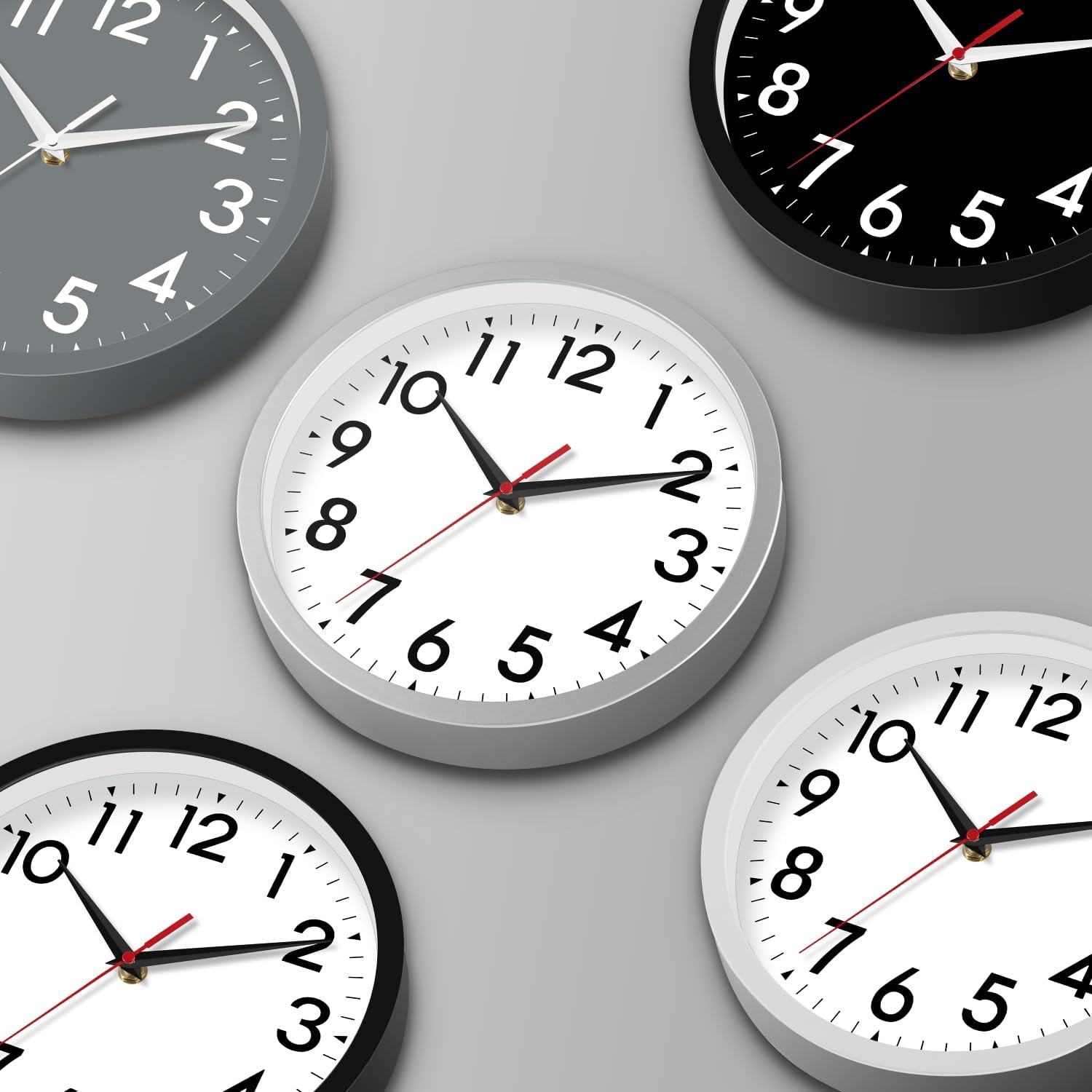 14 Inch Wall Clock, Large Wall Clocks Battery Operated, Big Silent Non-ticking Analog Clock Decorative for Living Room, Office,