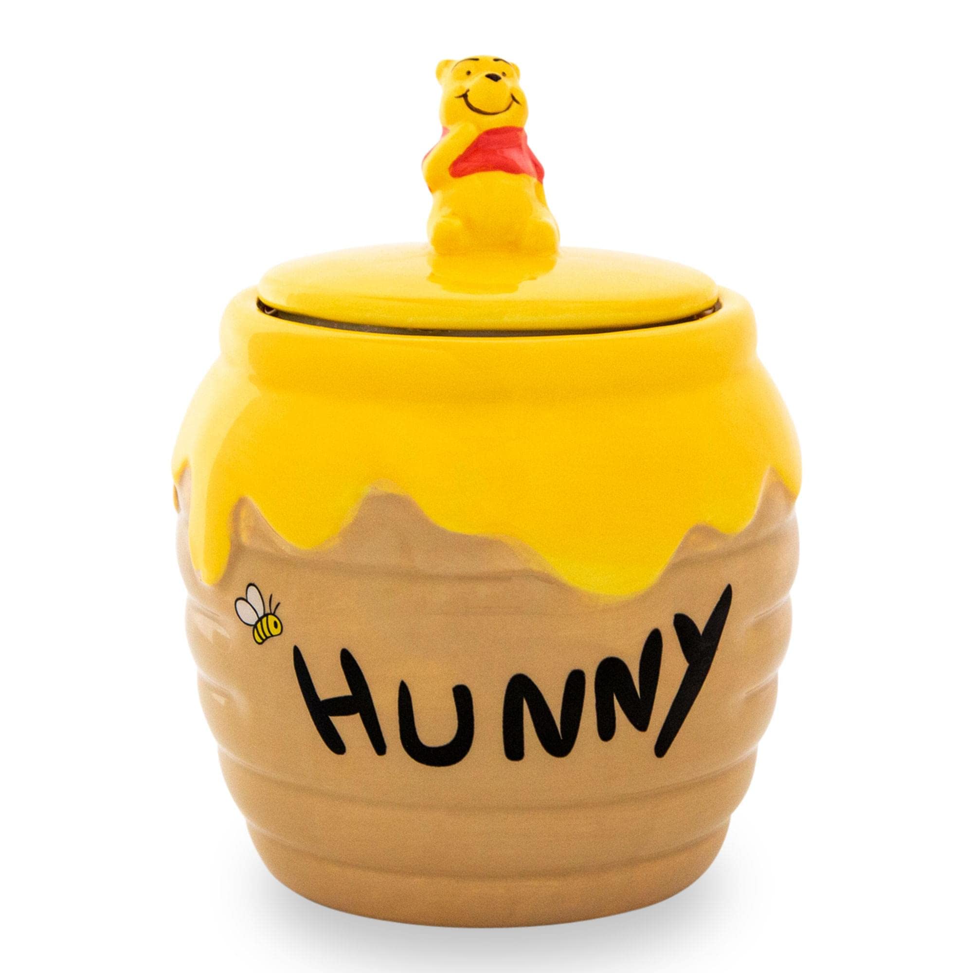 Silver Buffalo 3D Hand Painted Ceramic Snack Jar - Winnie the Pooh Honey "Hunny" Pot - Small - Model WTP505KR