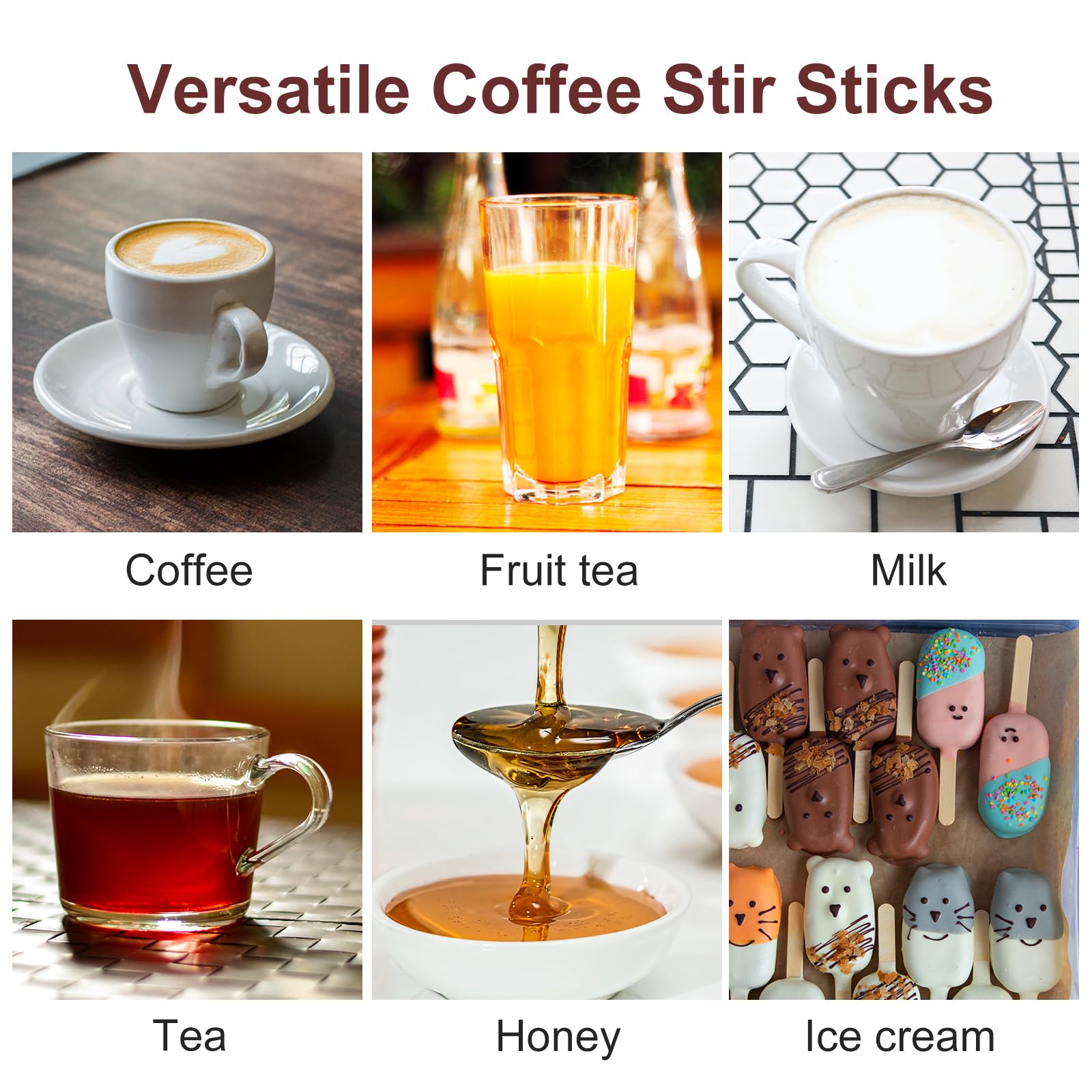 Hlsn Wooden Coffee Stirrers, Disposable Wooden Coffee Stir Sticks For Coffee & Cocktails, 5.5 Inches 1000Pcs Stir Sticks For Cof