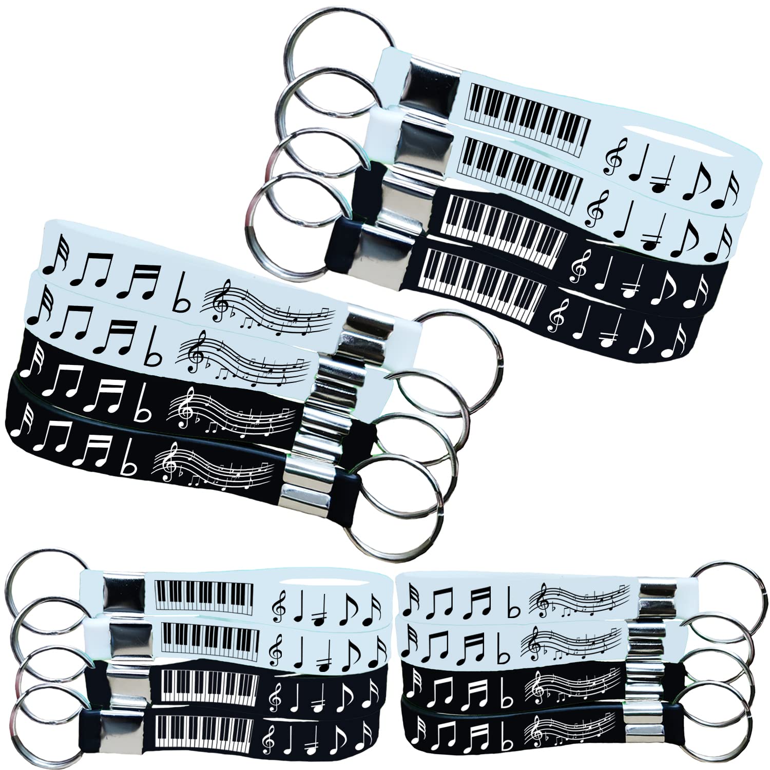 Cupaplay 24Pcs Piano Notes Keychains/Keyrings -Piano Notes Party Supplies Decorations Music Birthday Party Favors Gifts Events P