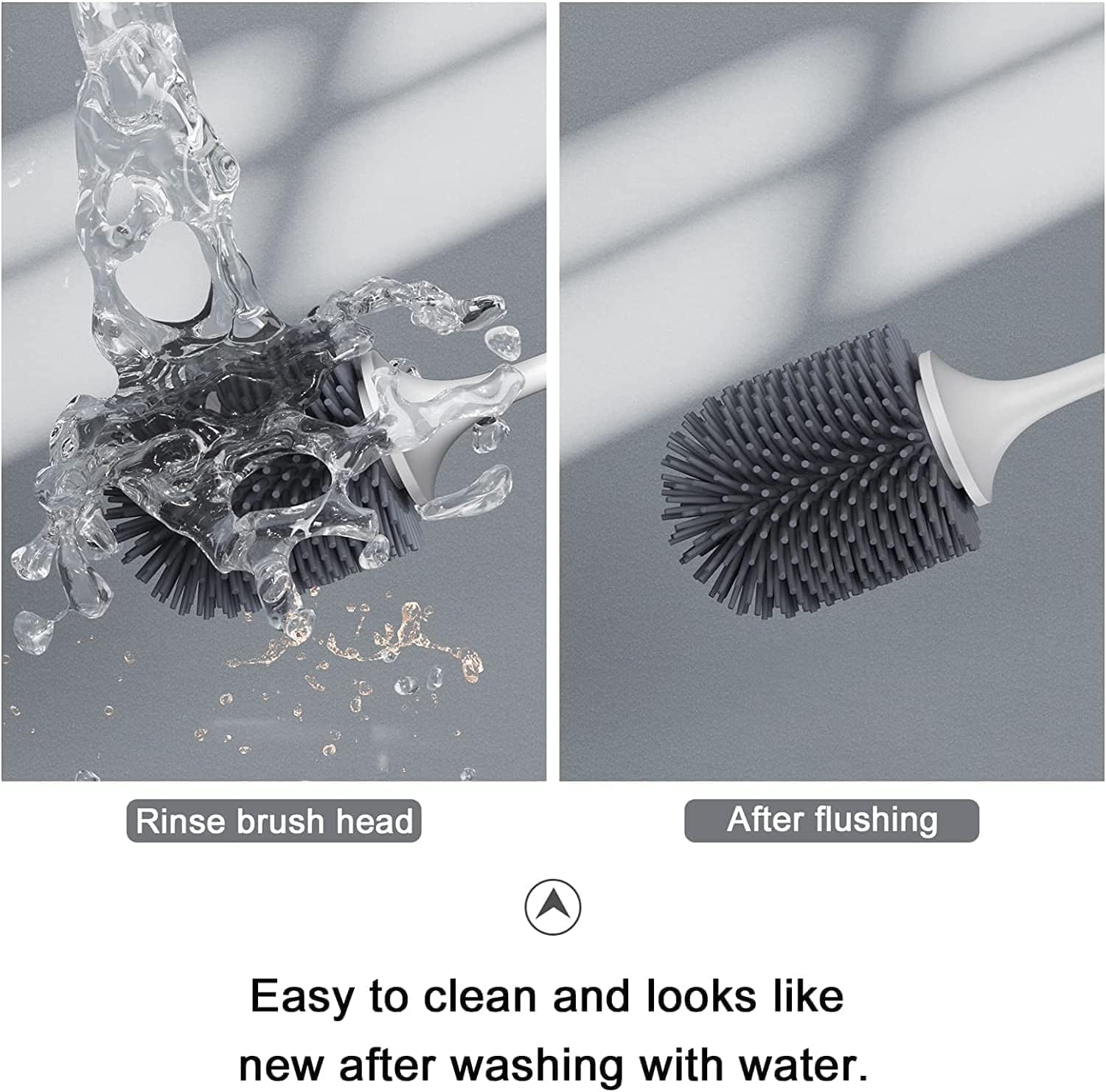 Lefree 3 Pack Silicone Toilet Brush,Rubber Toilet Bowl Brush And Holder Set With Ventilated Holder, Toilet Cleaner Brush For Bat
