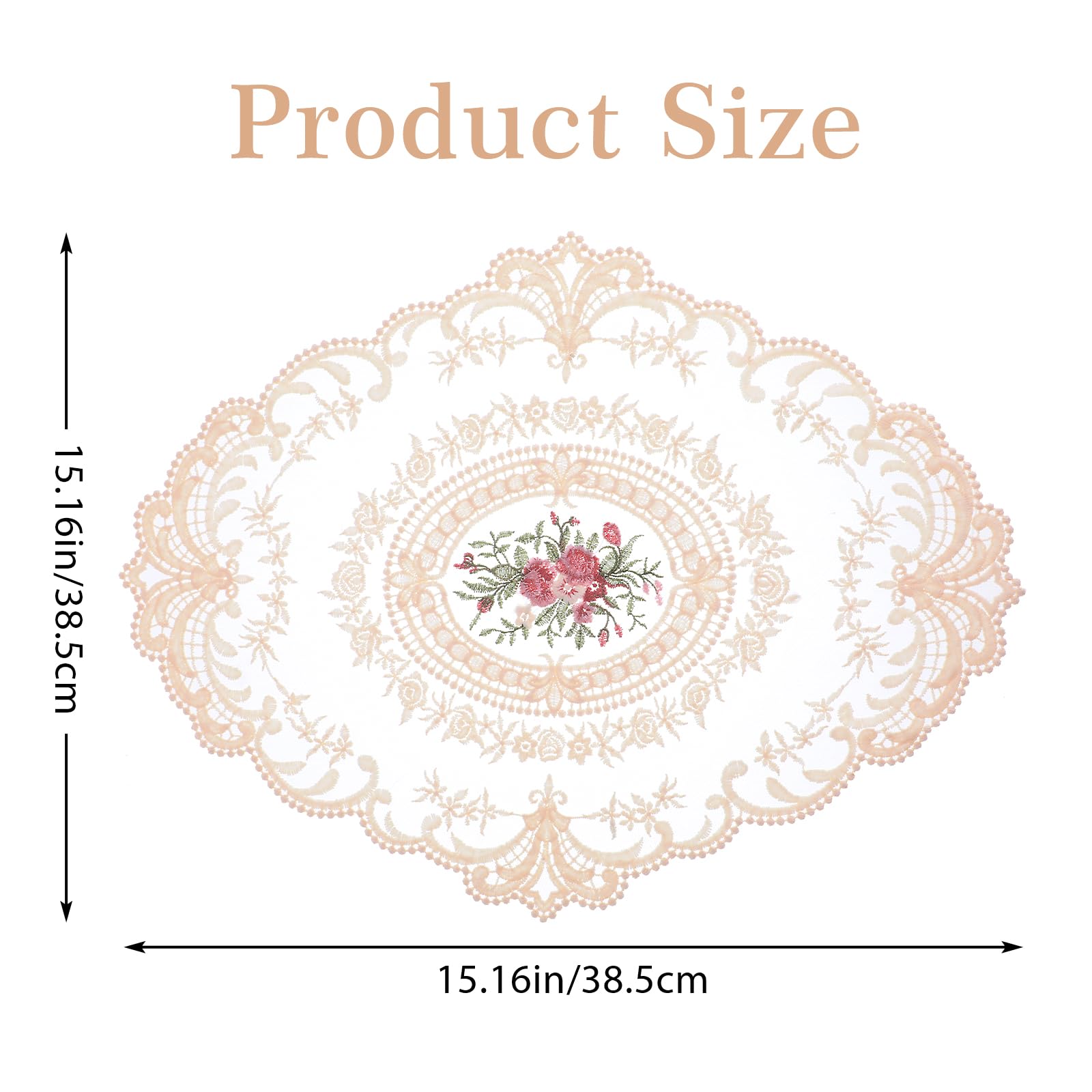 Sibba Retro Lace Placemats 2Pcs Crochet Lace Tablecloth Handmade Doilies Table Round Overlay Cottons Place Mats Christmas Desser