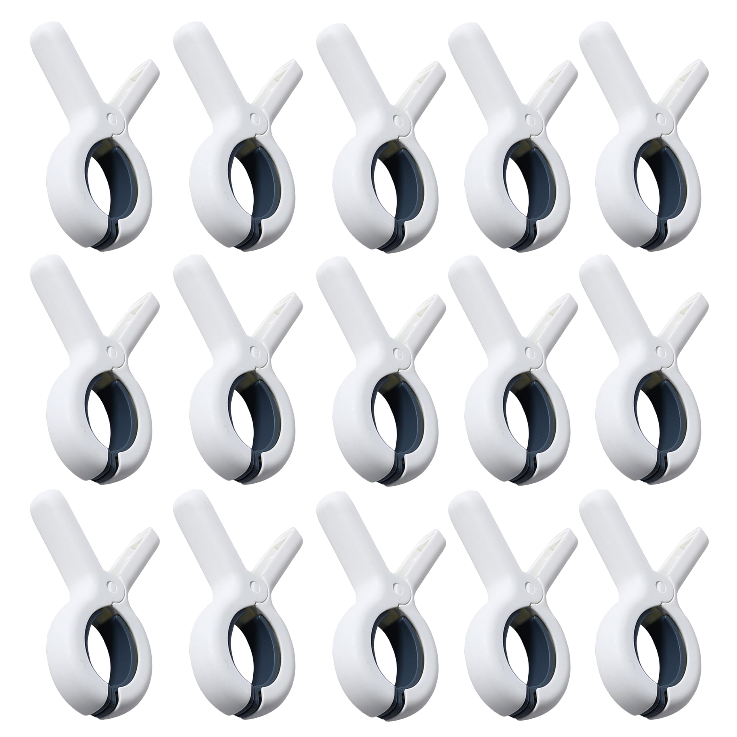 Bhoyf Jumbo Clips Set - 15 Pack Of Large 3.65 Inch White Plastic Clothespins For Beach Towels, Chairs, And Clothes - Outdoor Lau
