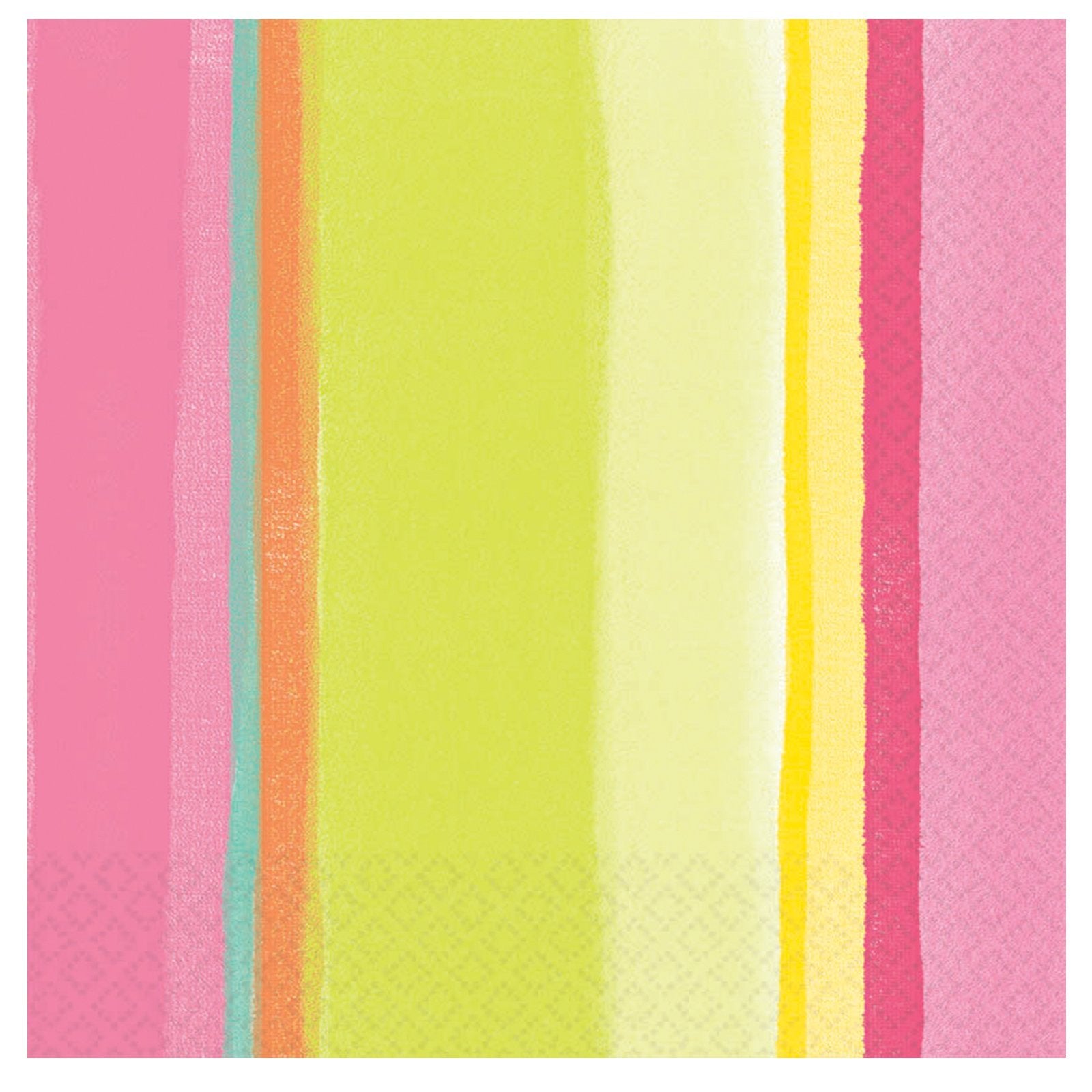 Amscam Pink Sunny Stripe Lunch Napkins, Multicolor