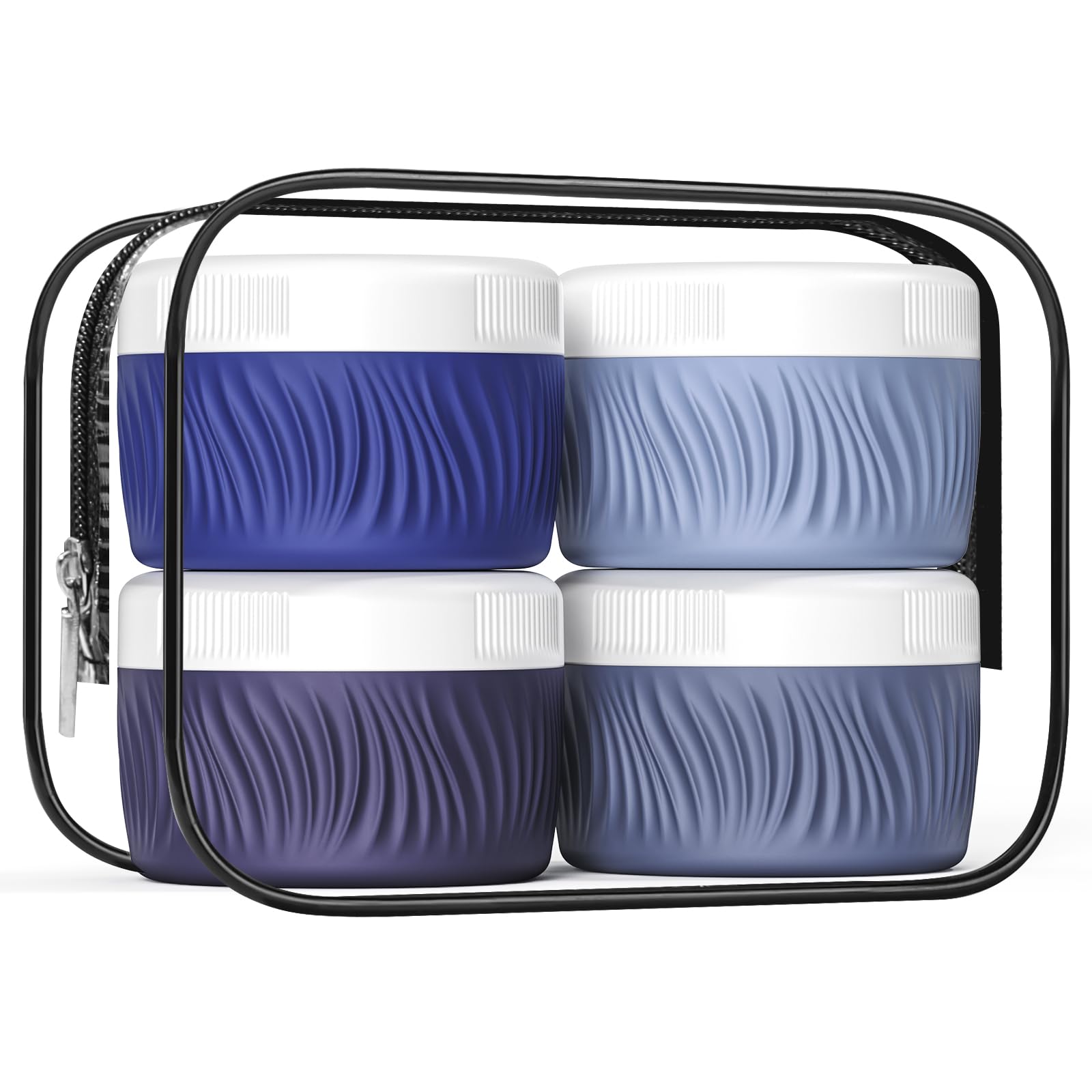 Kuangre Travel Containers For Toiletries, Silicone Cream Jars Bpa Free, Tsa Approved 2Oz Travel Size Containers, Leak-Proof Trav