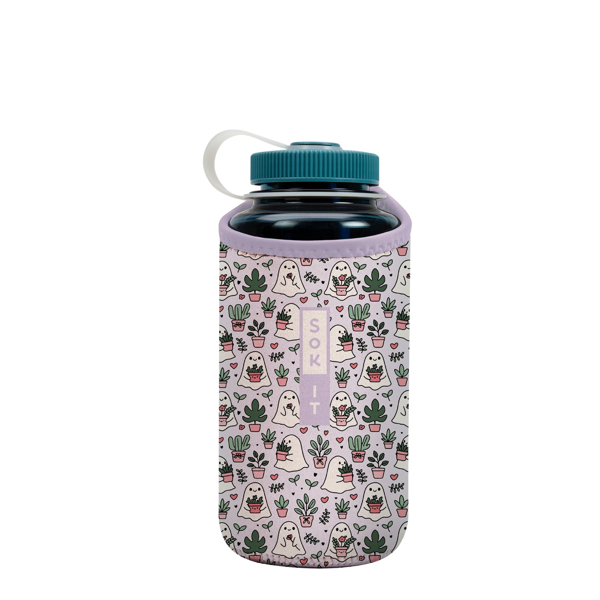 Sok It BotlSok Water Bottle Sleeve Insulated Neoprene Cover (Boo-tanicals, Fits 32oz Nalgene)