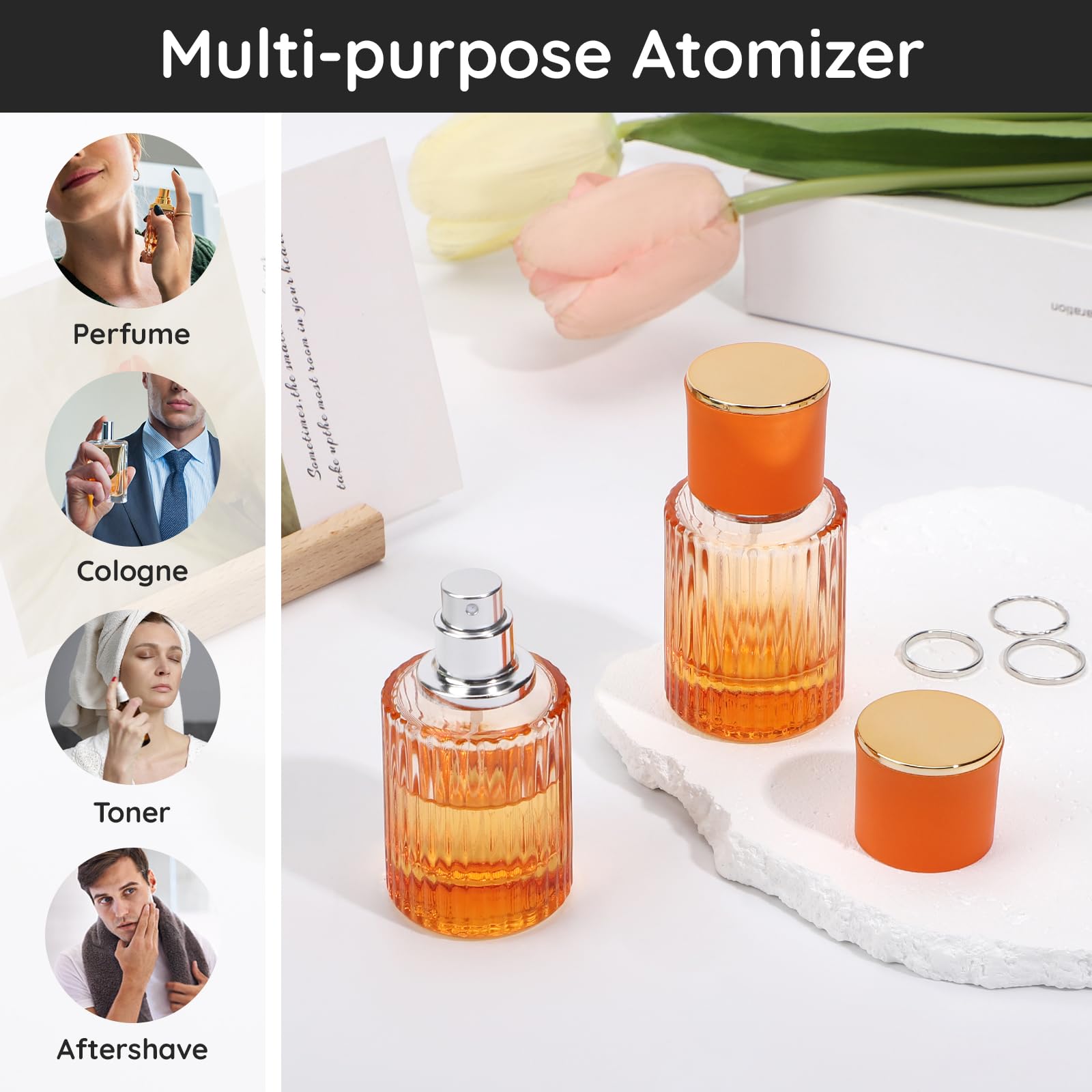 Segbeauty 1Oz Refillable Perfume Atomizer, 30Ml Travel Glass Spray Bottle For Perfume, Pack Of 2 Small Travel Size Empty Bottles