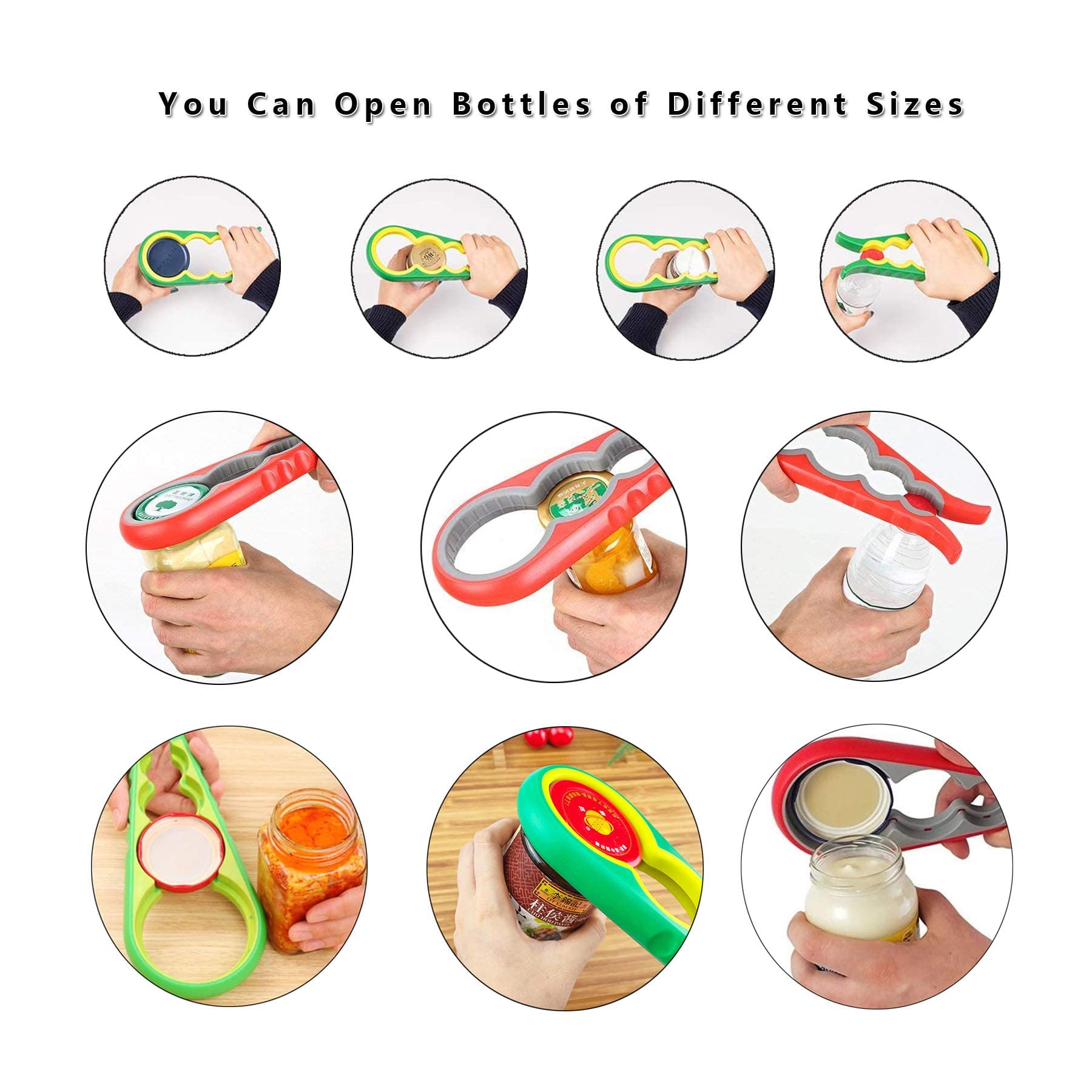 Jinshin Jar Opener,Bottle Opener,Jar Gripper,Can Opener,Jar Lid Opener,Jar Opener For Arthritic Hands & Weak Hands & Seniors And