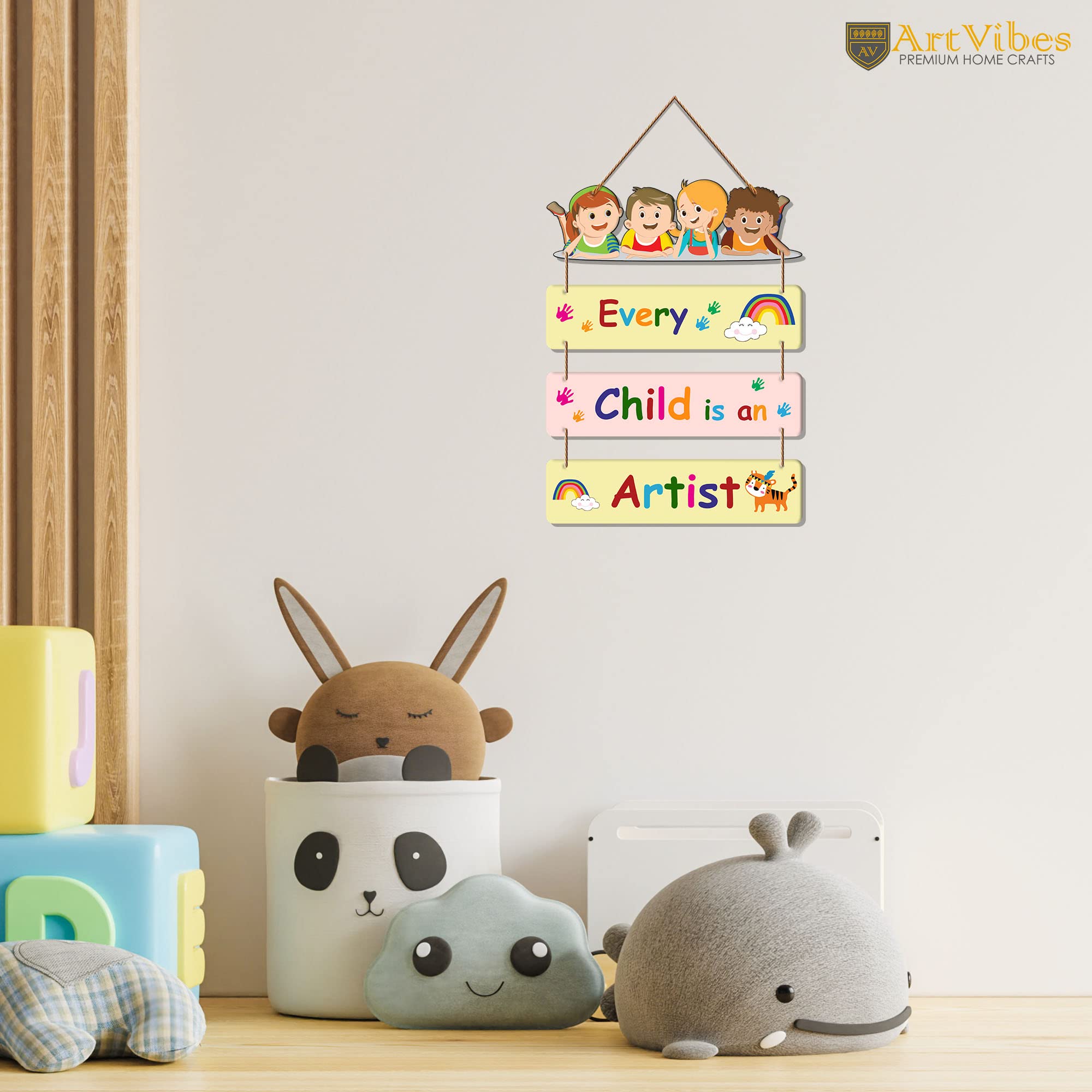 Artvibes Positive Quote Decorative Wall Art Wooden Wall Hanger for Kids Room | Living Room | Bedroom | Gift | Mordern Painting F