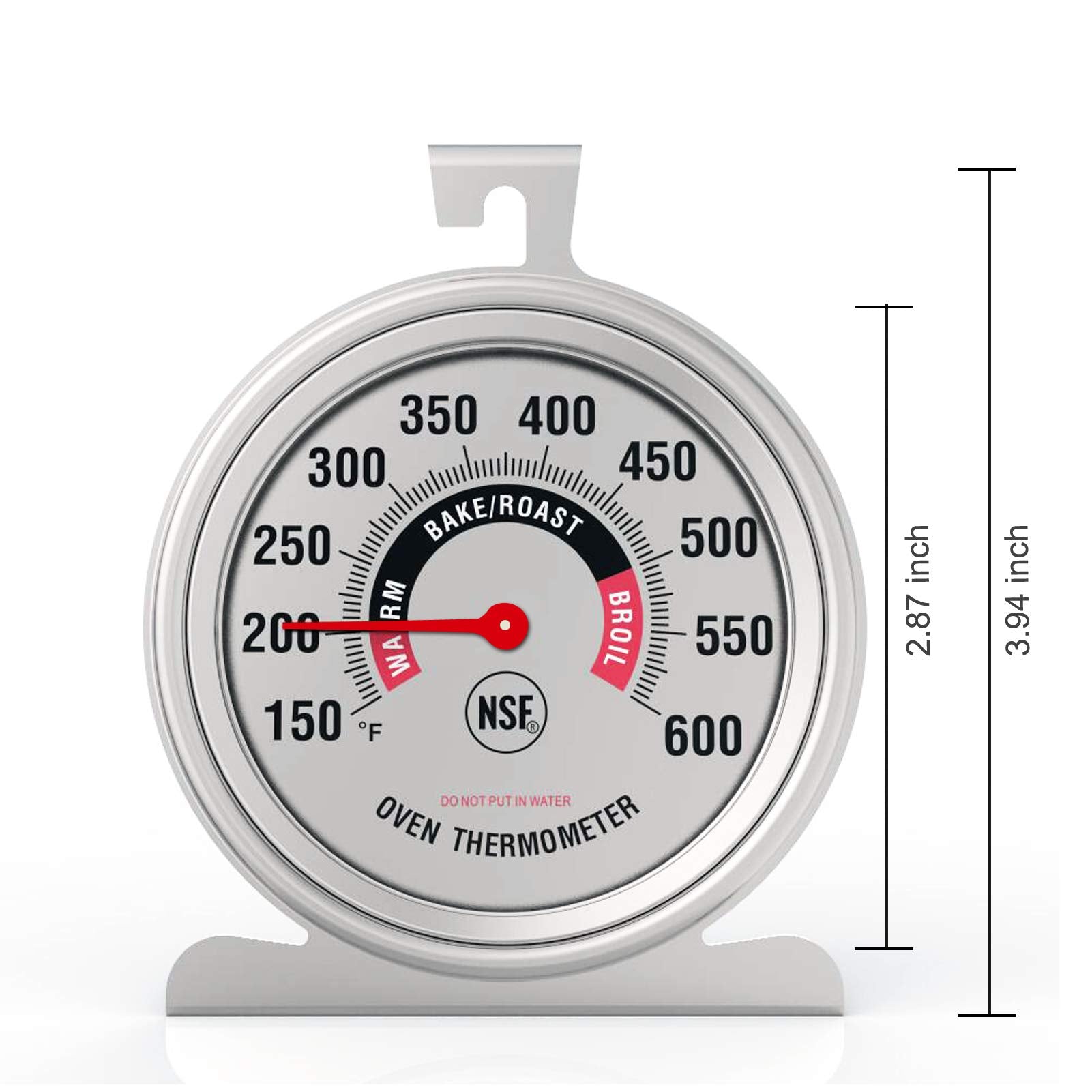 Efeng Large 3.5'' Oven Thermometers For Gas/Electric Oven With Extra Large Hanger&Base,Safety Leave-In Oven,Nsf Certificated,Eas