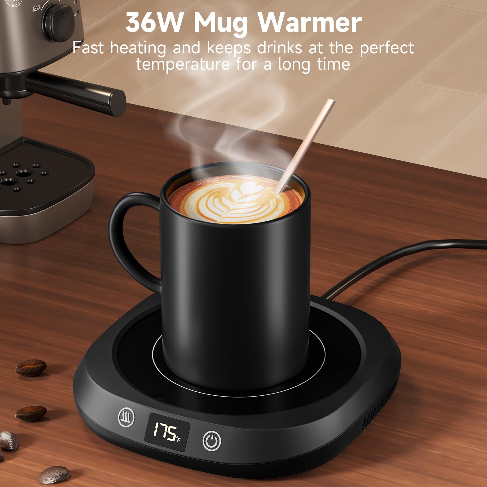 Coffee Mug Warmer - Coffee Cup Warmer For Desk Auto Shut Off, Smart Electric Candle Warmer Beverage Warmer For Coffee, Tea, Wate