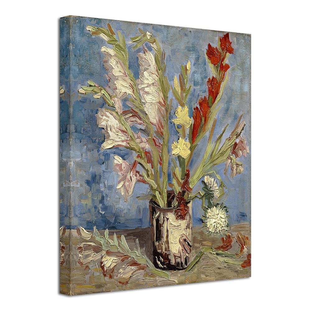 Wieco Art Vase With Gladioli And China Asters By Van Gogh Famous Oil Paintings Reproduction Modern Floral Giclee Canvas Prints A