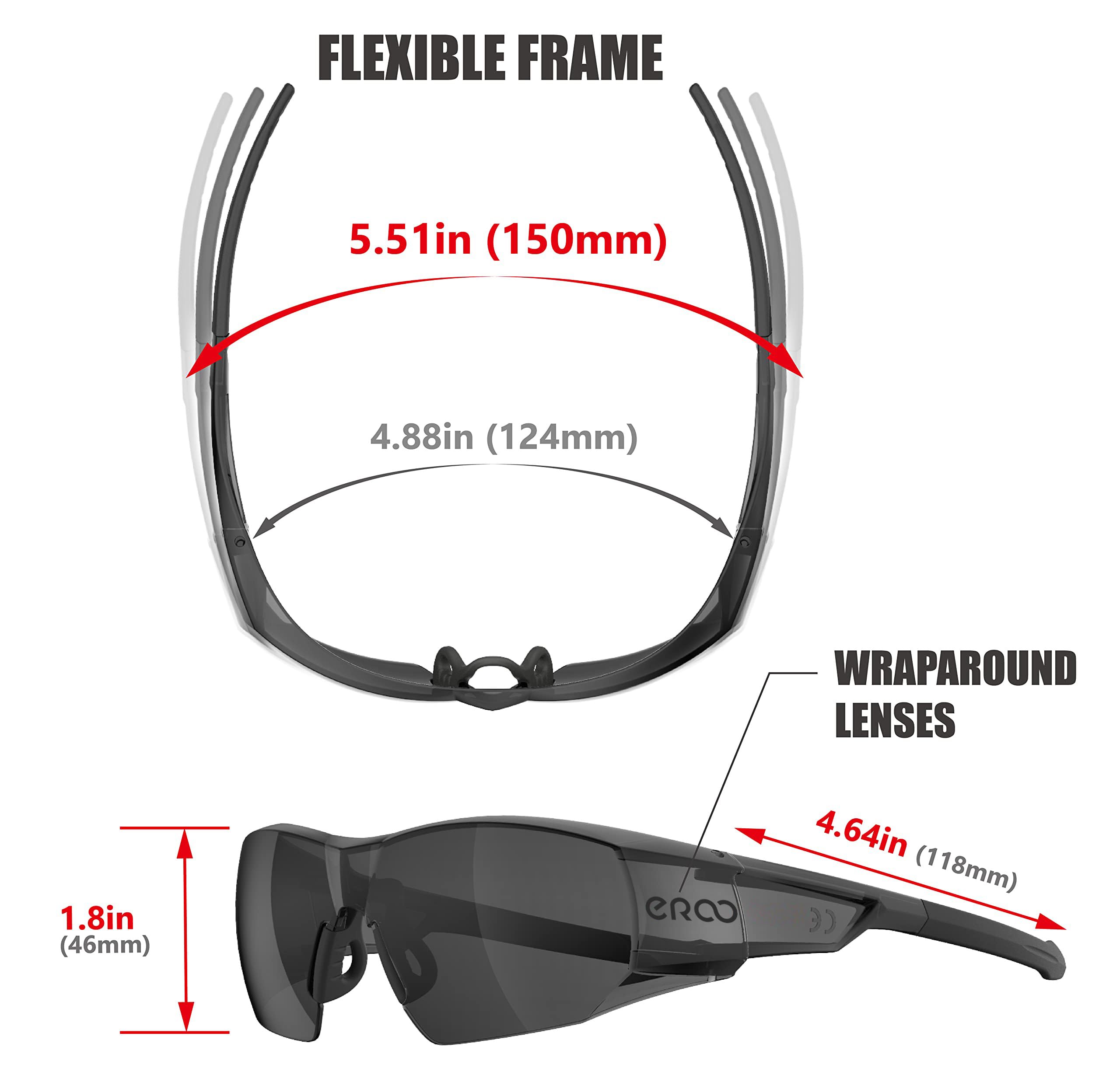 Eazyrun218 Gray Safety Sunglasses For Women Youth, Uv 400 Protection For Baseball, Softball, Cycling And Outdoor Sports