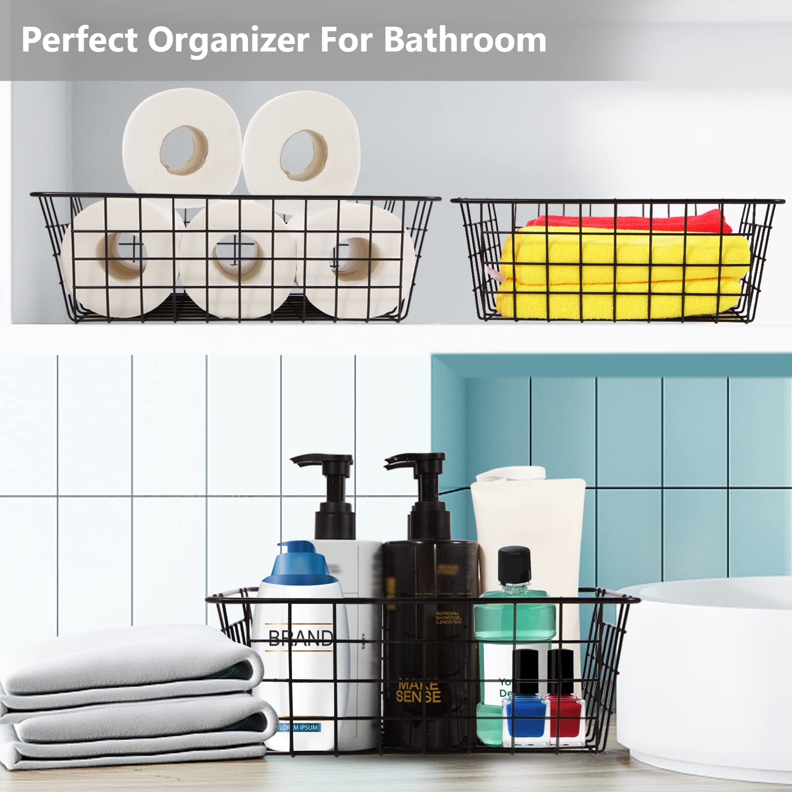 Pantry Baskets Pantry Organization And Storage 4 Pack Large Wire Baskets For Organizing Pantry Storage Bins Wire Basket For Stor