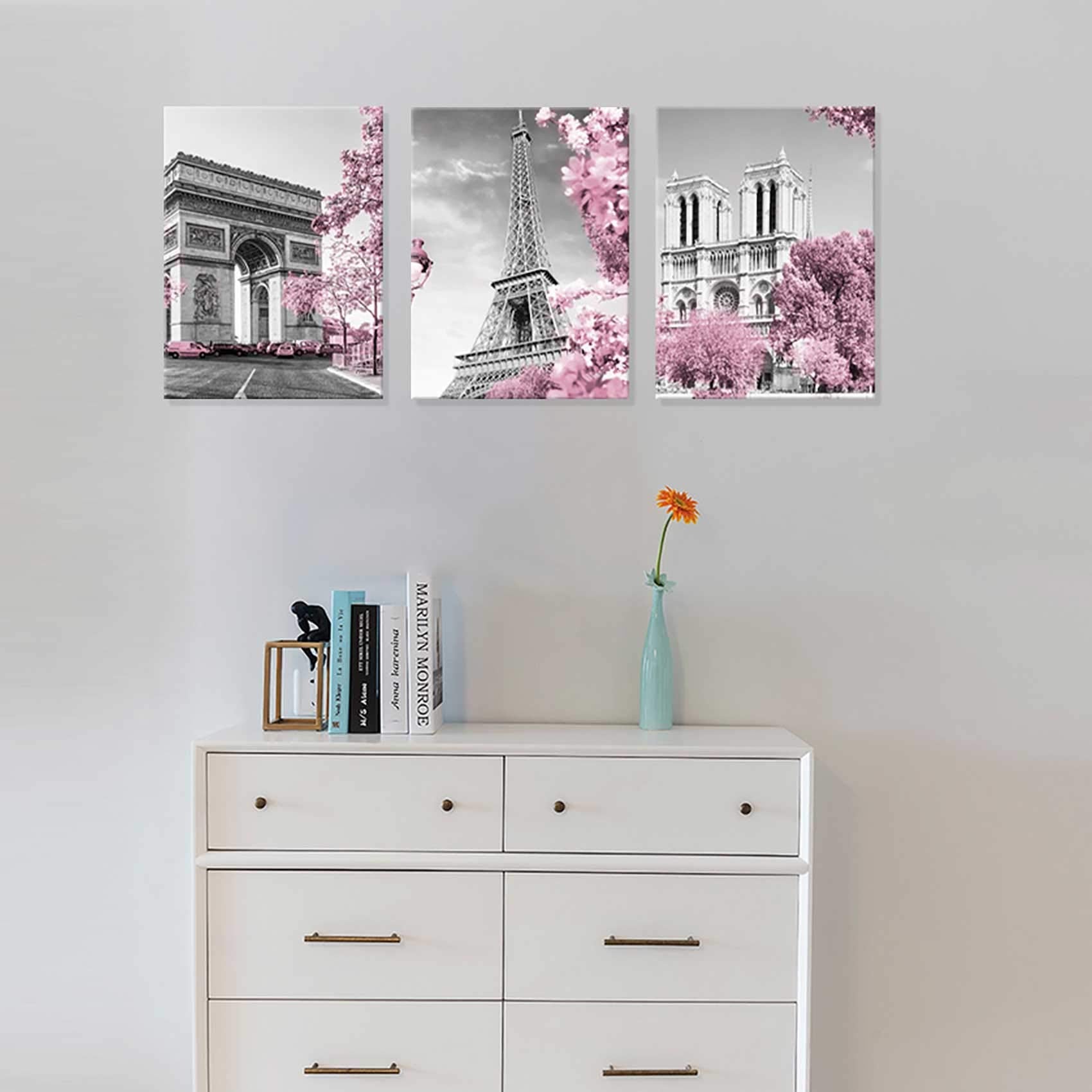 Paris Eiffel Tower Wall Decor For Girls Bedroom Pink Paris Room Decor Black And White Bathroom Pictures Wall Decor Modern Home A