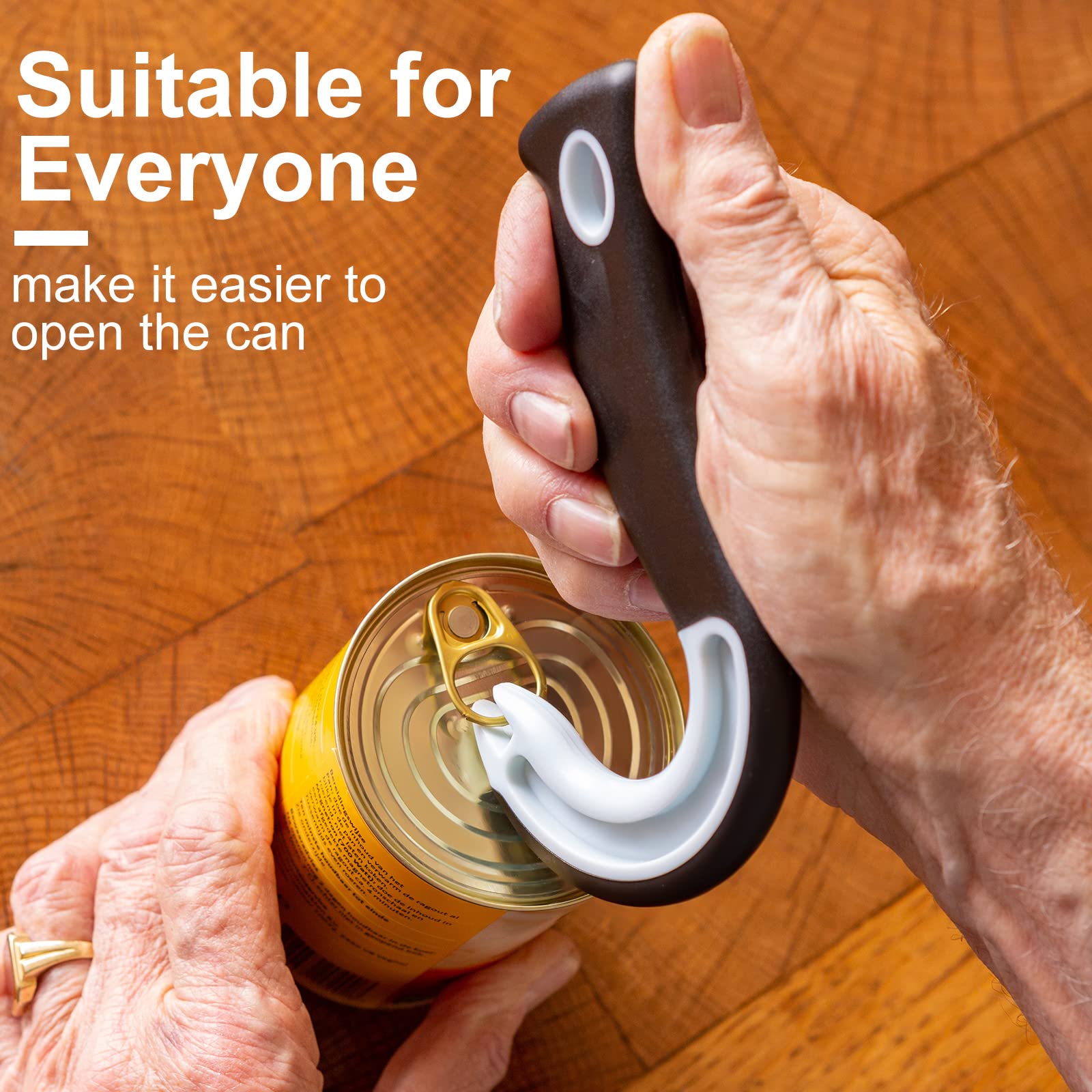 Mudder Easy Grip Can Opener - 2 Pieces, Rubber, 5.9x3.5 inches, Black and White, Model Mudder-Opener-1136
