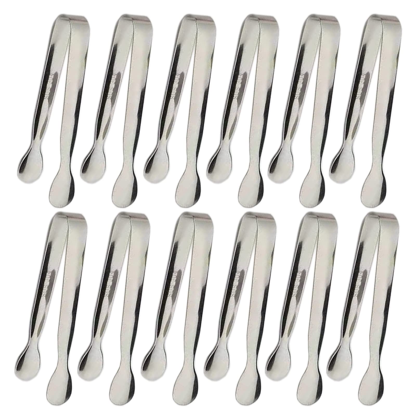 12Pcs Ice Tongs Mini Sugar Tongs 4.25Inch Stainless Steel Small Serving Tongs, Small Kitchen Tongs For Appetizers,Tea Party, Cof