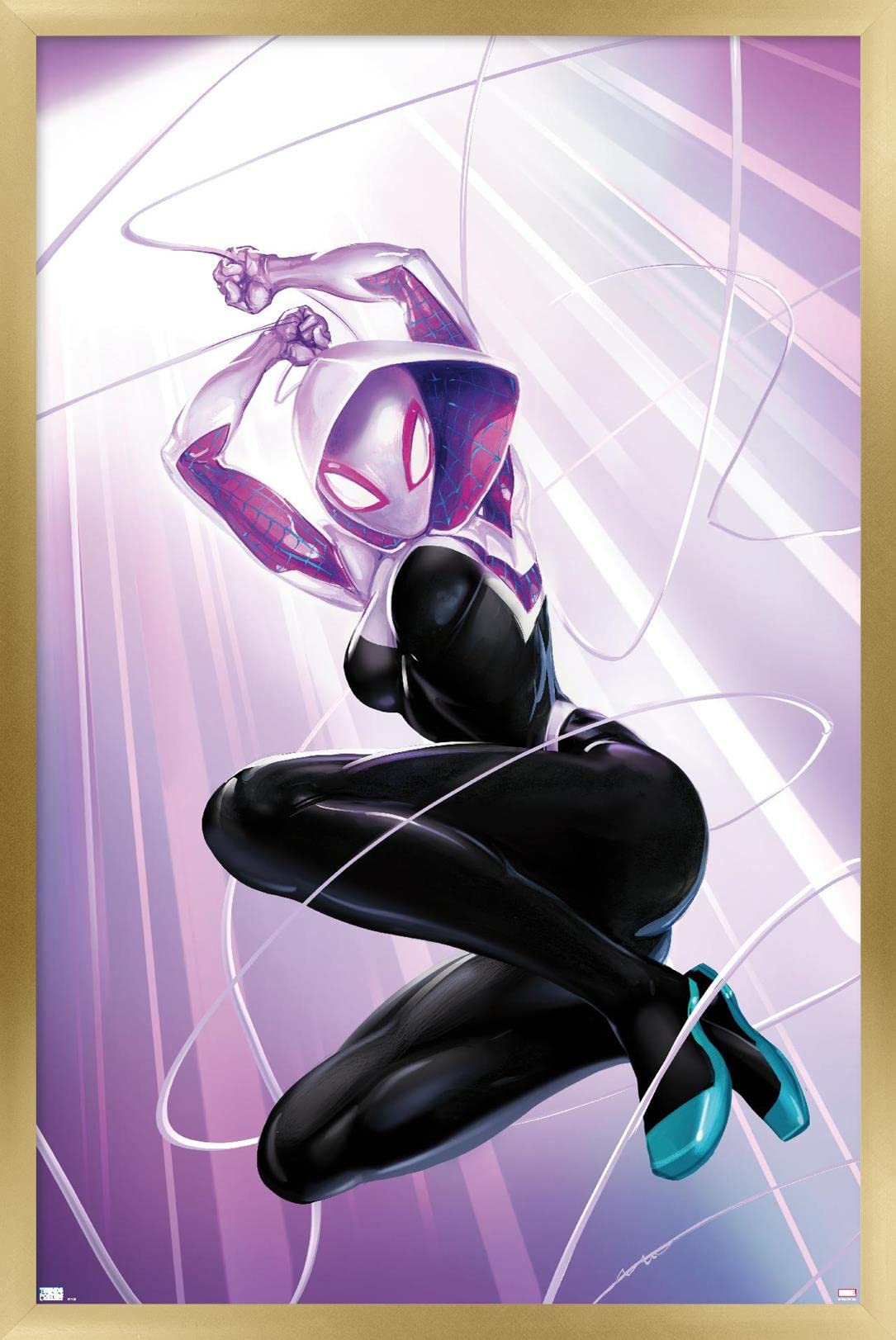 Trends International Marvel Comics - Ghost Spider - Ghost Spider #1 Wall Poster, 14.72'' X 22.37'', Gold Framed Version