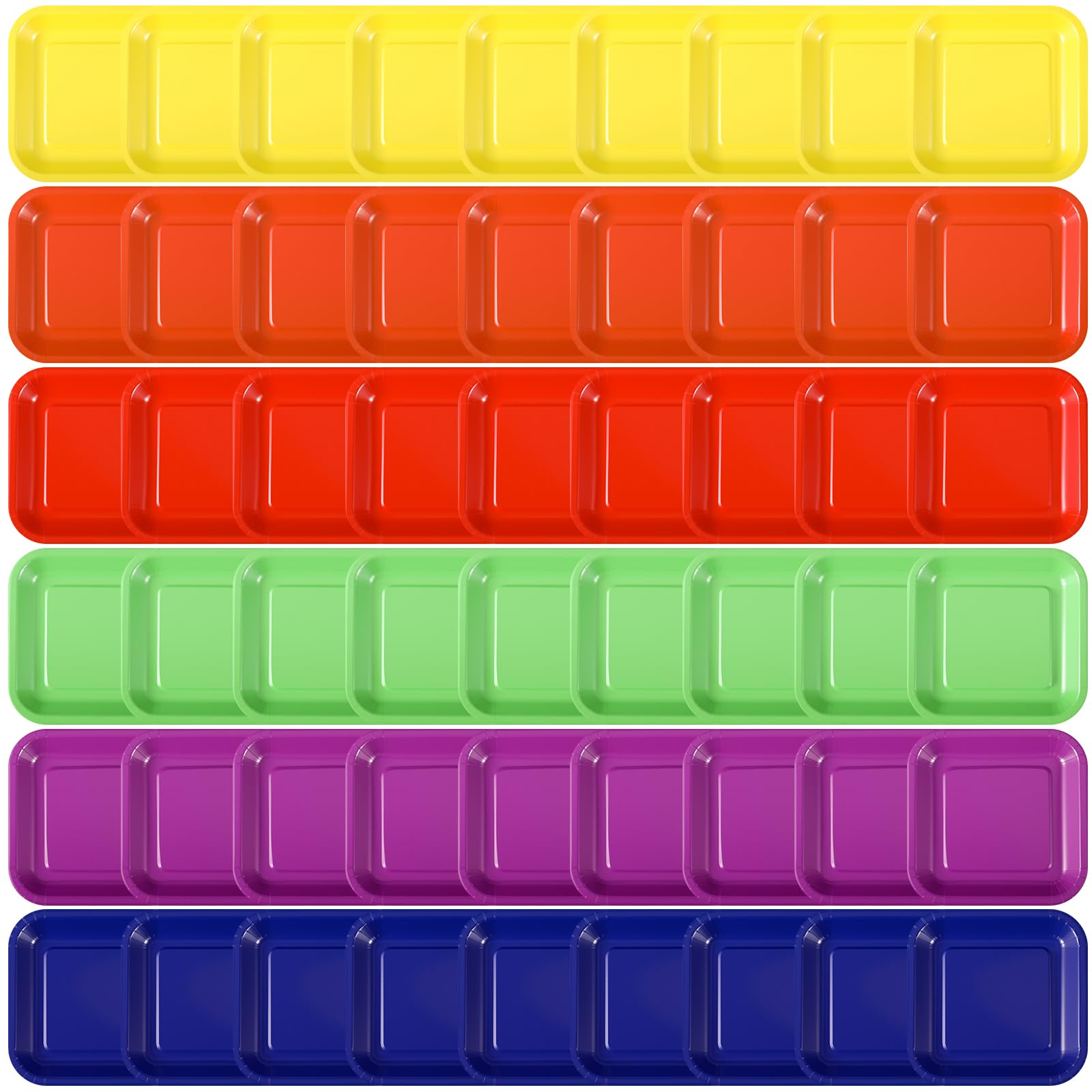 FoldTier 120 Pieces Building Block Theme Decorations Square Paper Plates Birthday Party Cake Dessert Plates(multicolor, 7 Inch)