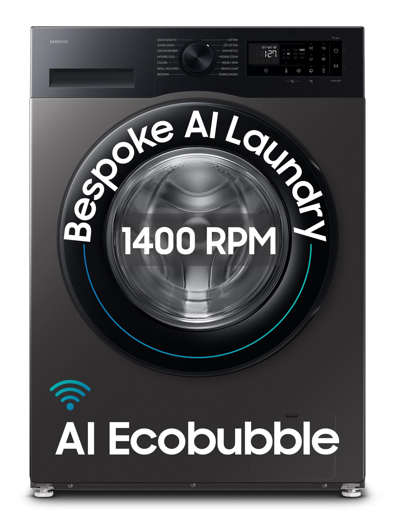 Samsung 9 Kg, 5 Star, Ai Ecobubble, Super Speed, WiFi, Hygiene Steam With Inbuilt Heater, Digital Inverter, FullyAutomatic Fro