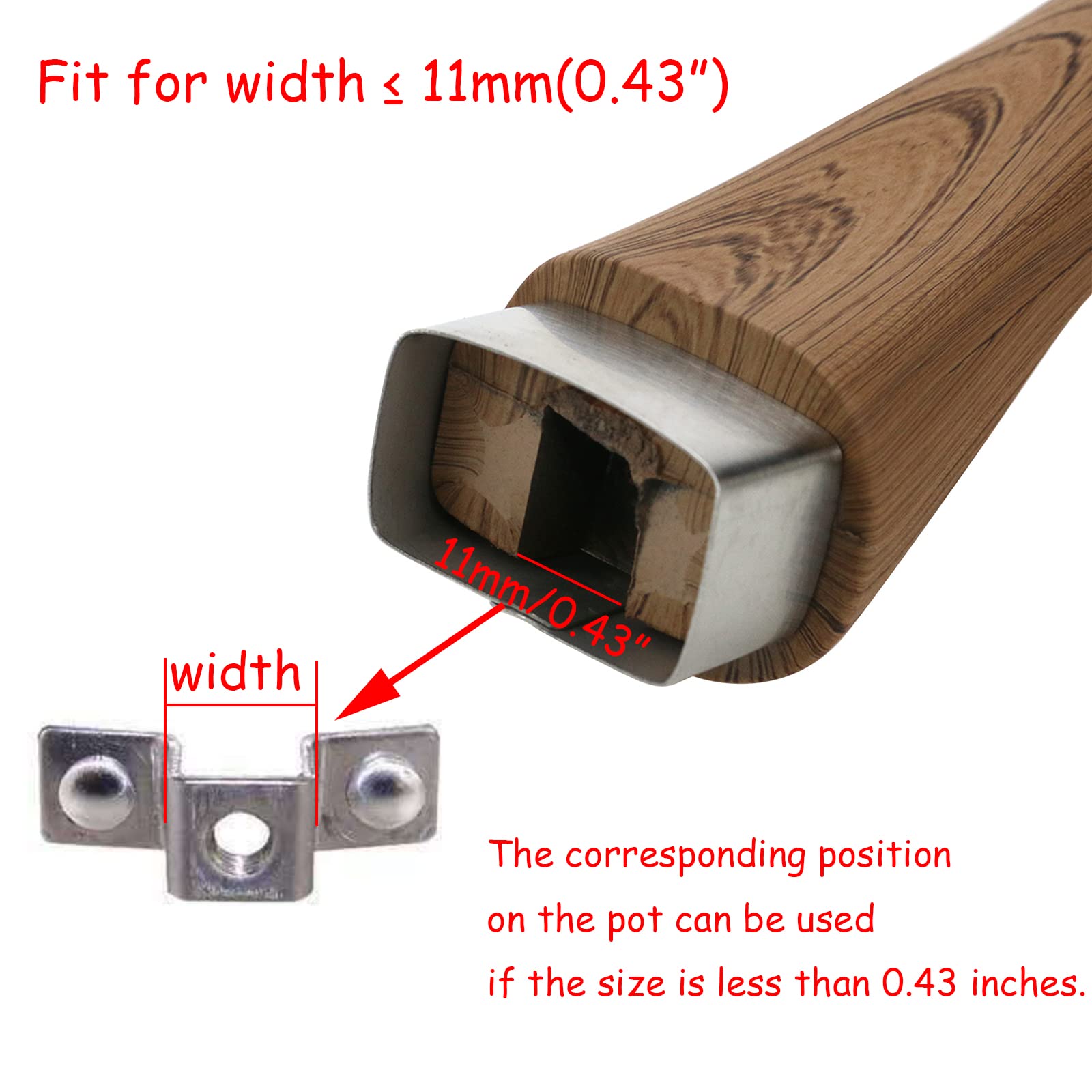Hevstil Wooden Pot Handle Stainless Steel Milk Pan Handle Scald-Proof Long Handle Grip Replacement With Screw For Different Pan,