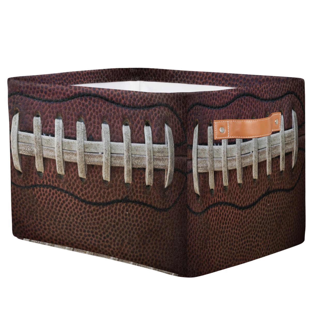 Football Storage Bin Basket, Soccer Large Toys Storage Cube Box With Handles, Collapsible Laundry Basket Rectangular Waterproof