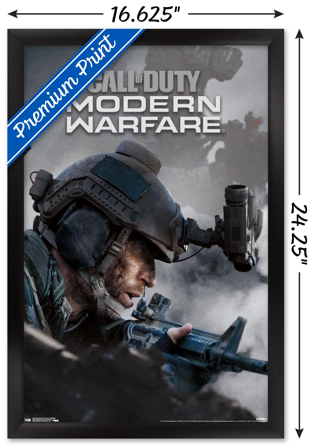 Trends International Call Of Duty: Modern Warfare - Multiplayer Wall Poster, 14.725'' X 22.375'', Black Framed Version