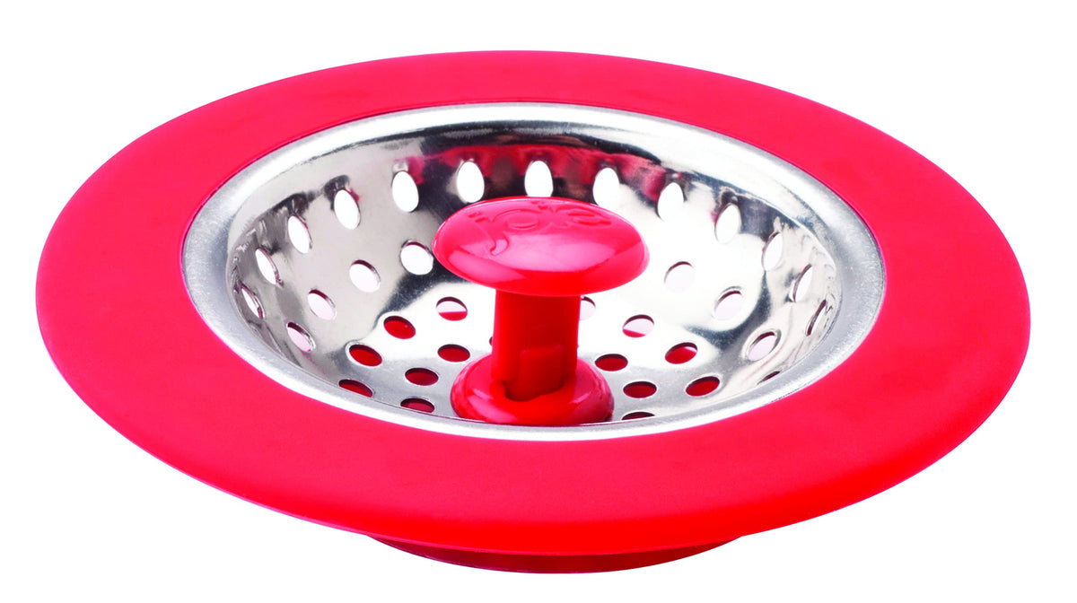 Msc International Black Or Red Joie Kitchen Sink Stopper And Strainer Basket, Stainless Steel And Plastic