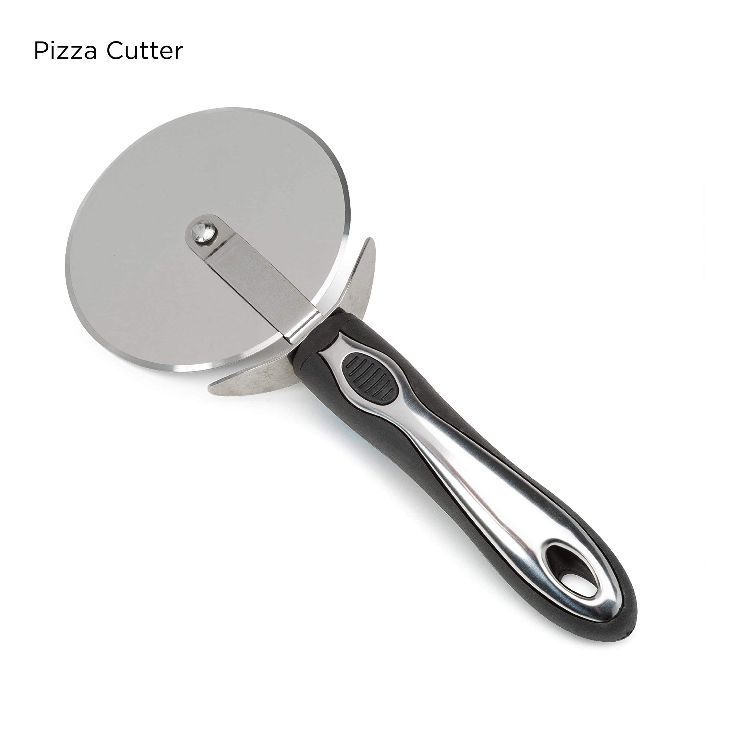 Laroma Baking Stone Set, 15-Inch Includes Serving Rack And Pizza Cutter Wheel, 15 Inches, Beige