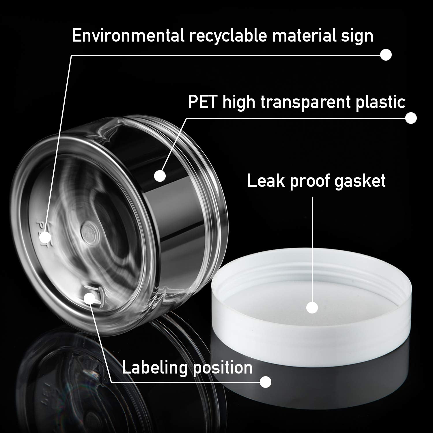 Satinior 24 Pieces Empty Clear Plastic Jars With Lids Round Storage Containers Wide-Mouth For Beauty Product Cosmetic Cream Loti