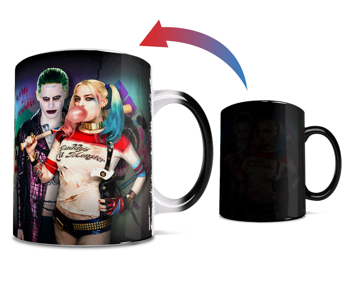 Morphing Mugs Suicide Squad The Joker and Harley Quinn Heat Reveal Ceramic Coffee Mug - 11 Ounce