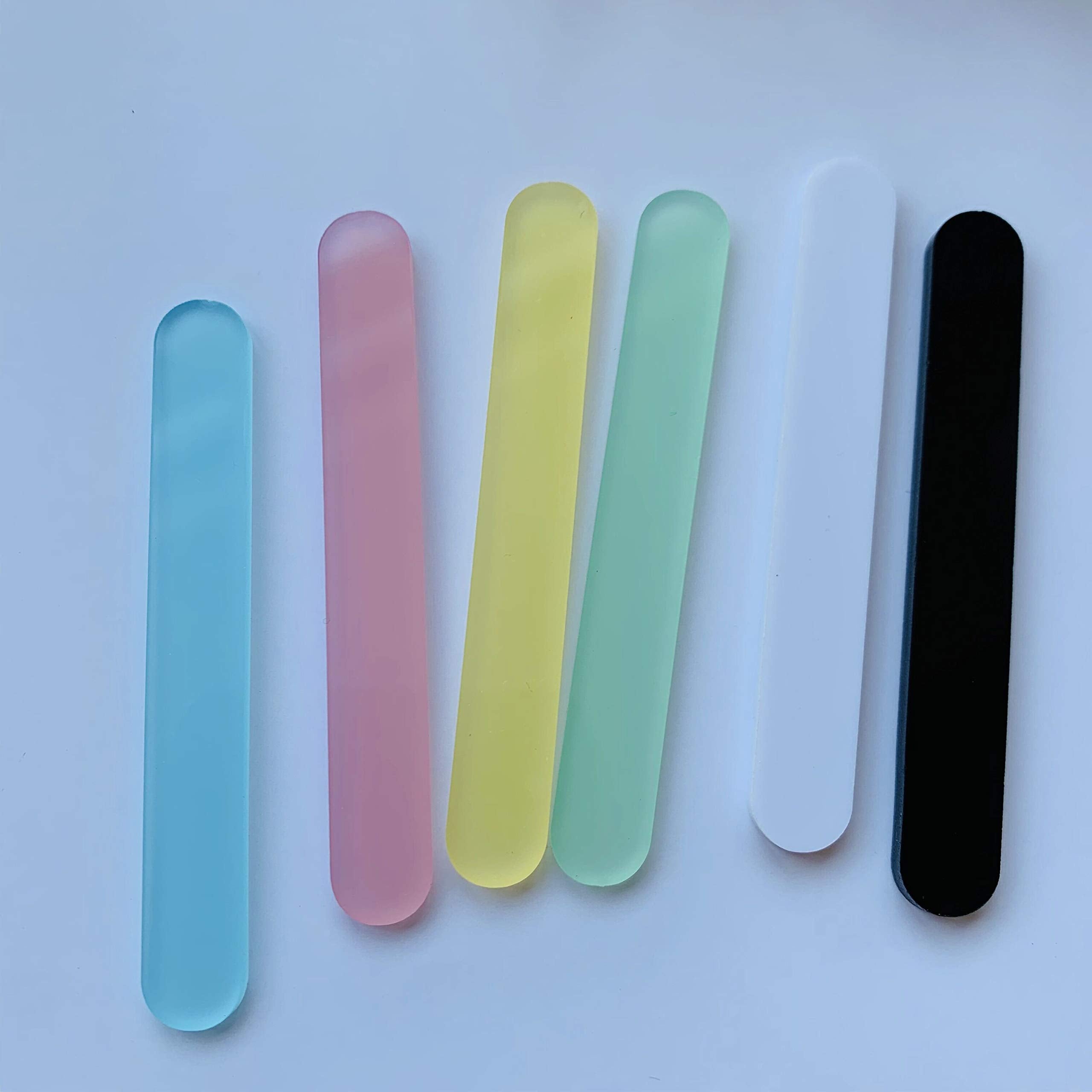 50 Pcs Mini Acrylic Cakesicle Popsicle Sticks For Ice Creamsicle Candy Apple (White)