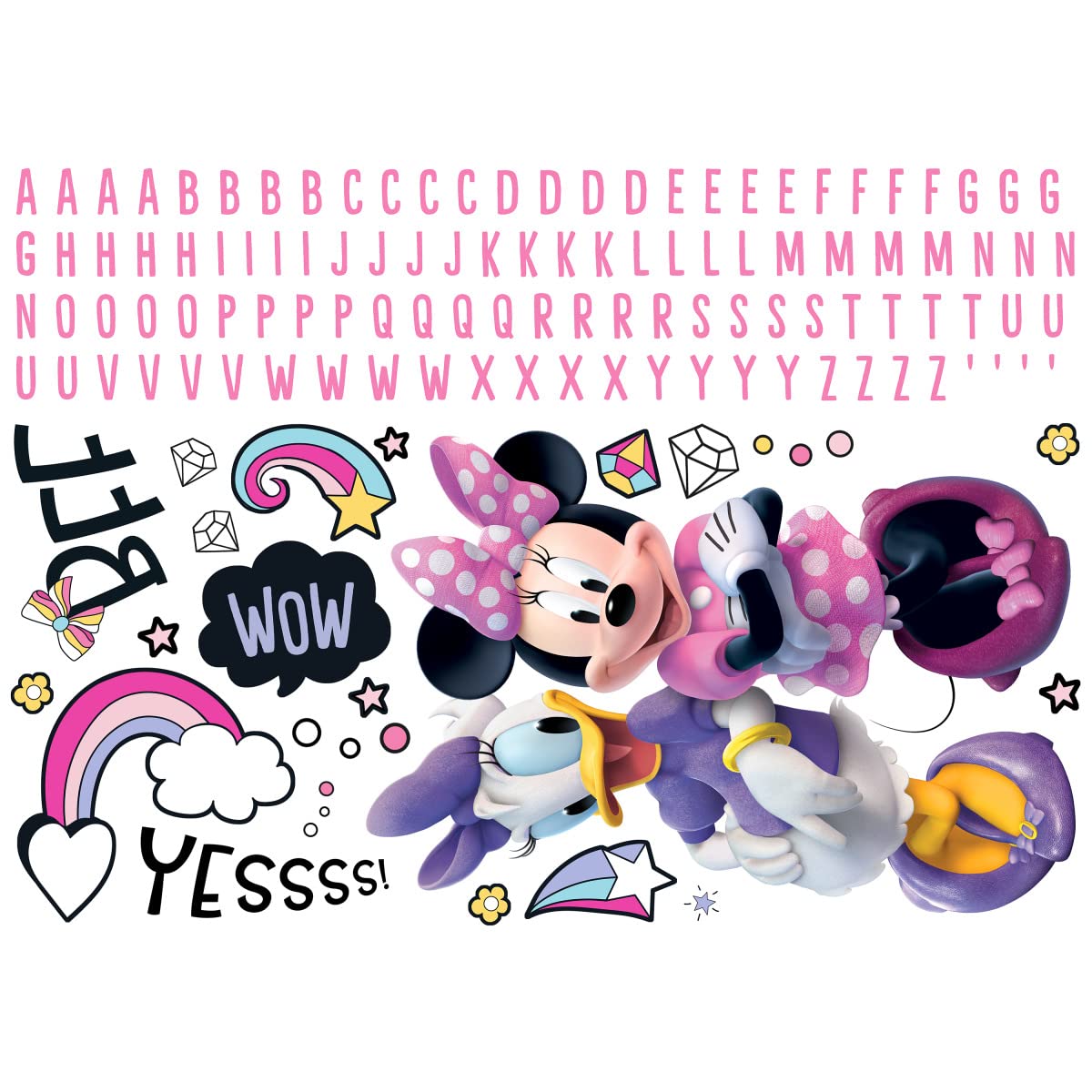 Roommates Disney Minnie Mouse Giant Peel And Stick Wall Decals With Alphabet By Roommates, Rmk5156Gm