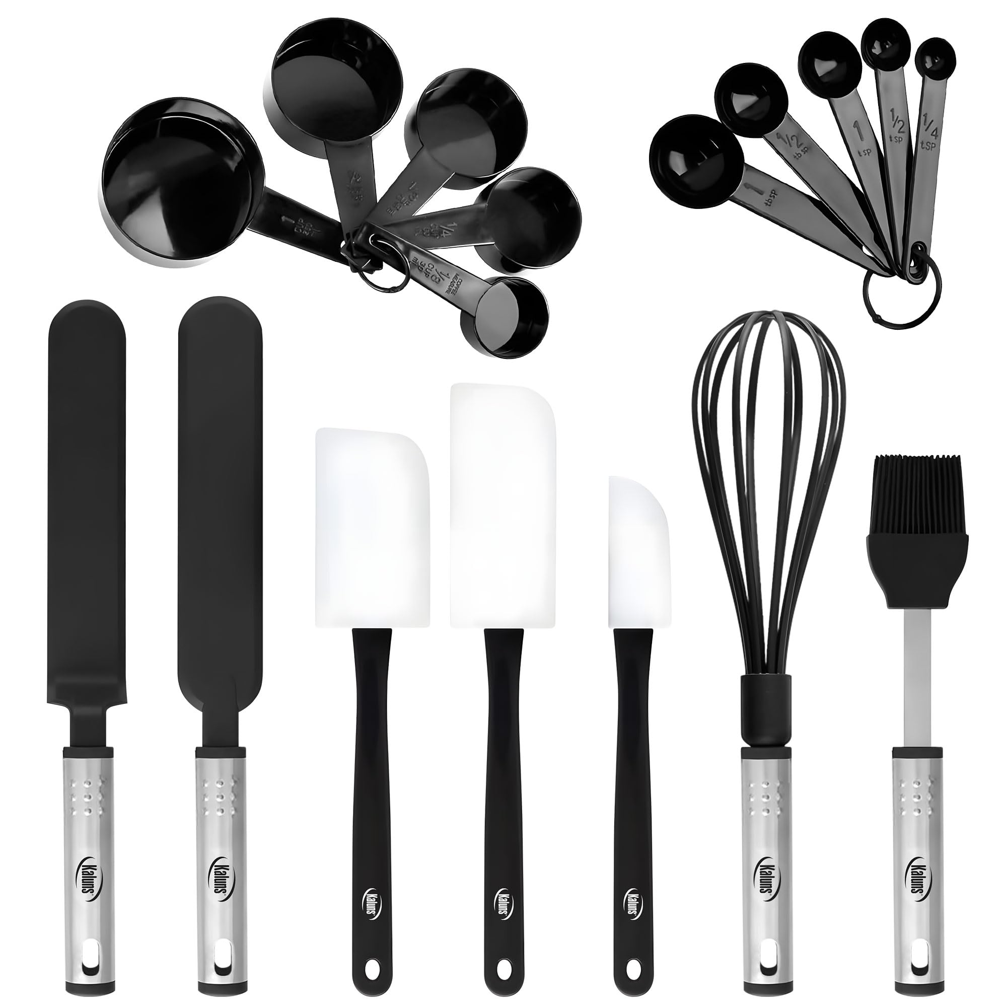 Silicone Spatula Set, 17 Piece Baking Utensils, Nylon And Stainless Steel, Non Stick And Heat Resistant Bakeware Set New Baker'S