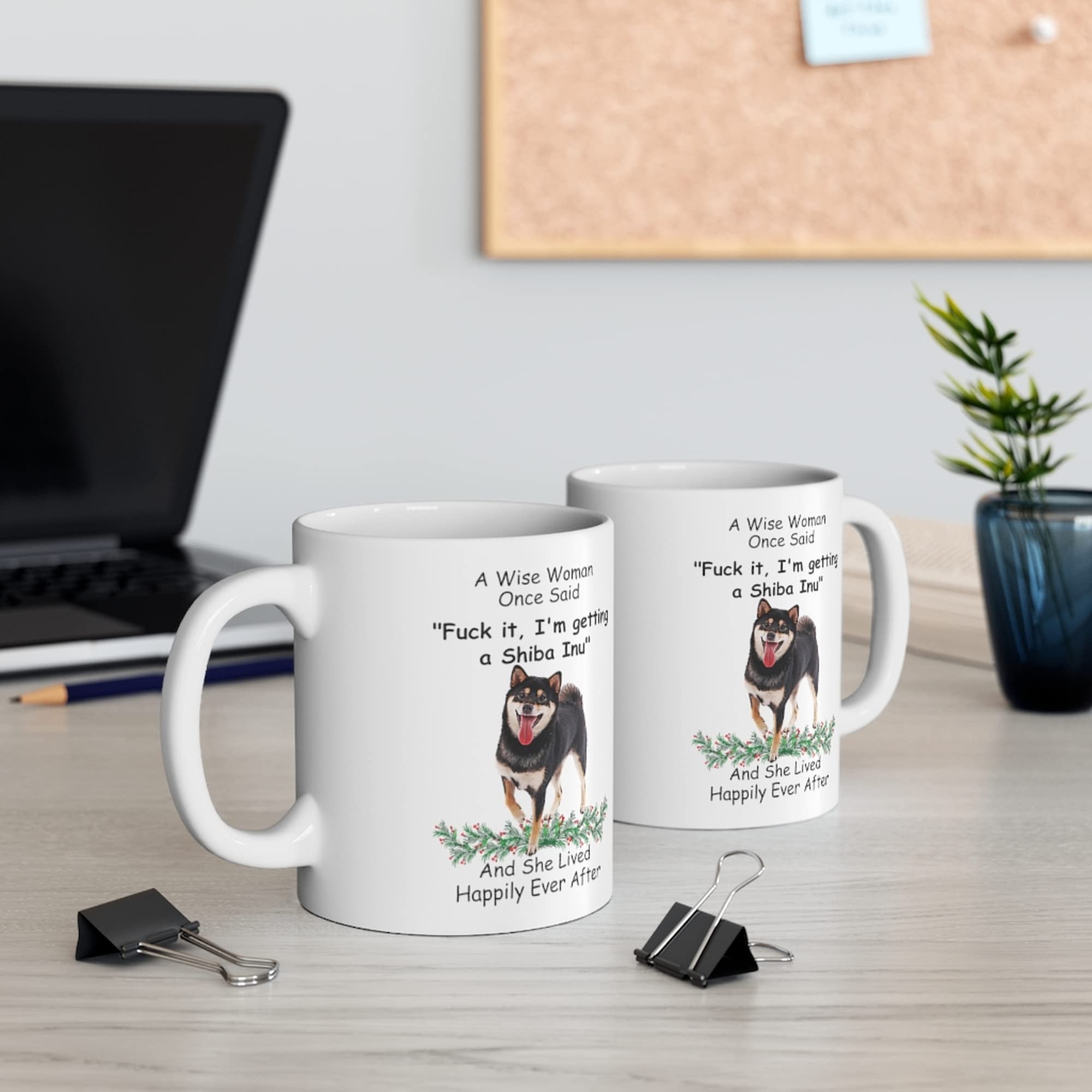 Funny Saying Black Tan Shiba Inu Dog Mom Gifts For Women Puppy Lovers Mother 'S Day 2024 A Wise Woman Once Said Coffee Mug With