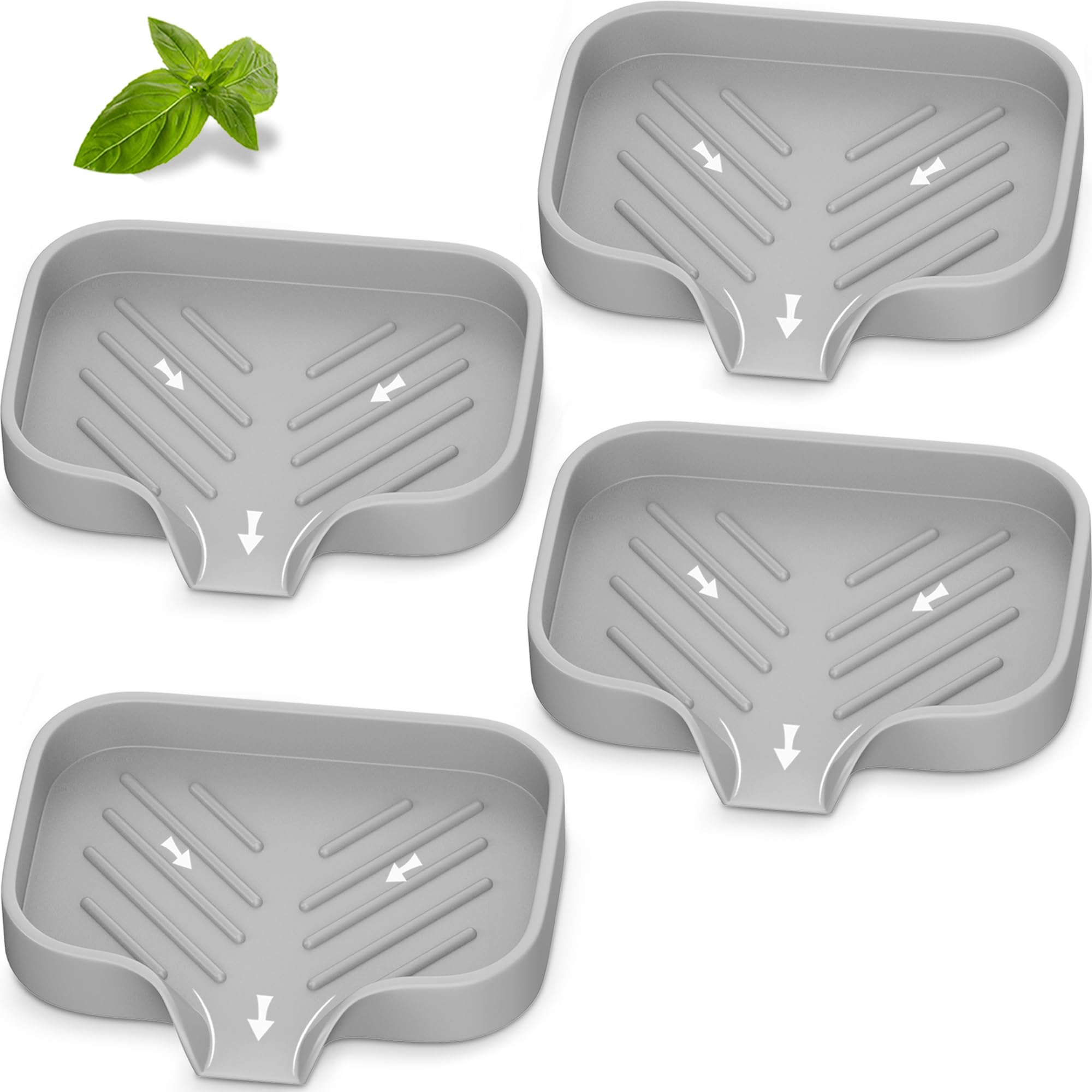 Silicone Soap Dish,4 Pcs Thickened Great High-Purity Silicone Soap Holder,Self Draining Soap Dish Soap Tray Bathroom Soap Dish B