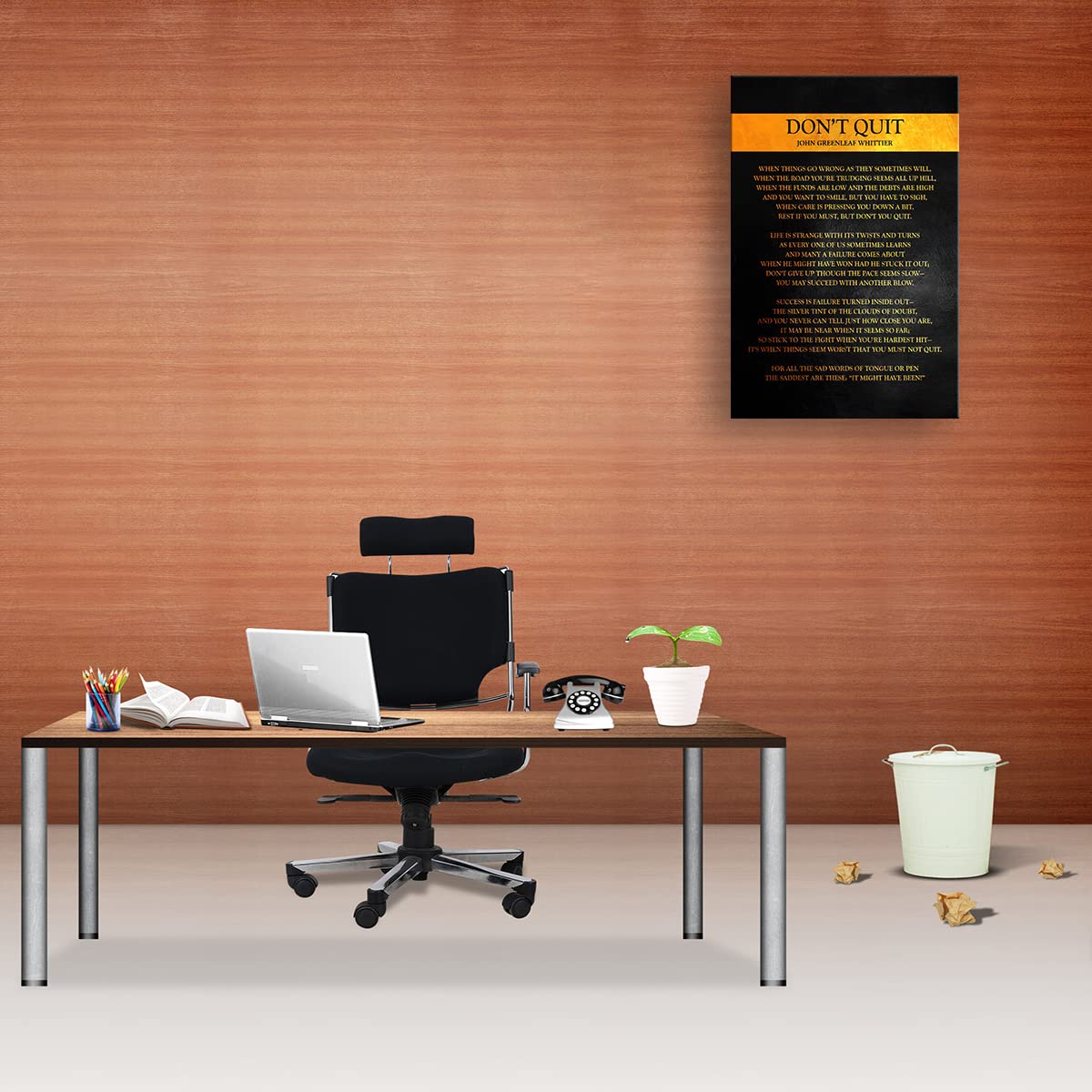 Dont Quit Poem Framed Canvas Motivational Wall Art Quotes Poster Inspirational Pictures For Living Room Poetry Gift Framed (16X2