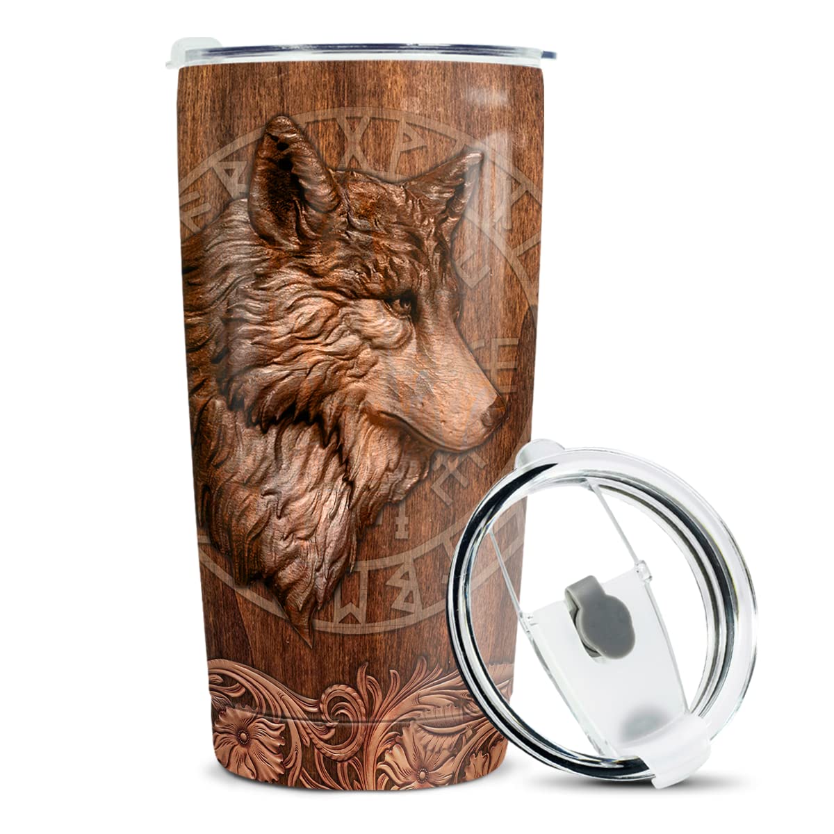 winorax Wolf Tumbler Wolves Gifts For Women Men Wolf Cup 20oz Stainless Steel Insulated Tumblers Coffee Travel Mug Cup Equestria